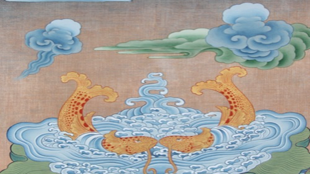 Pair of Golden Fish Thangka