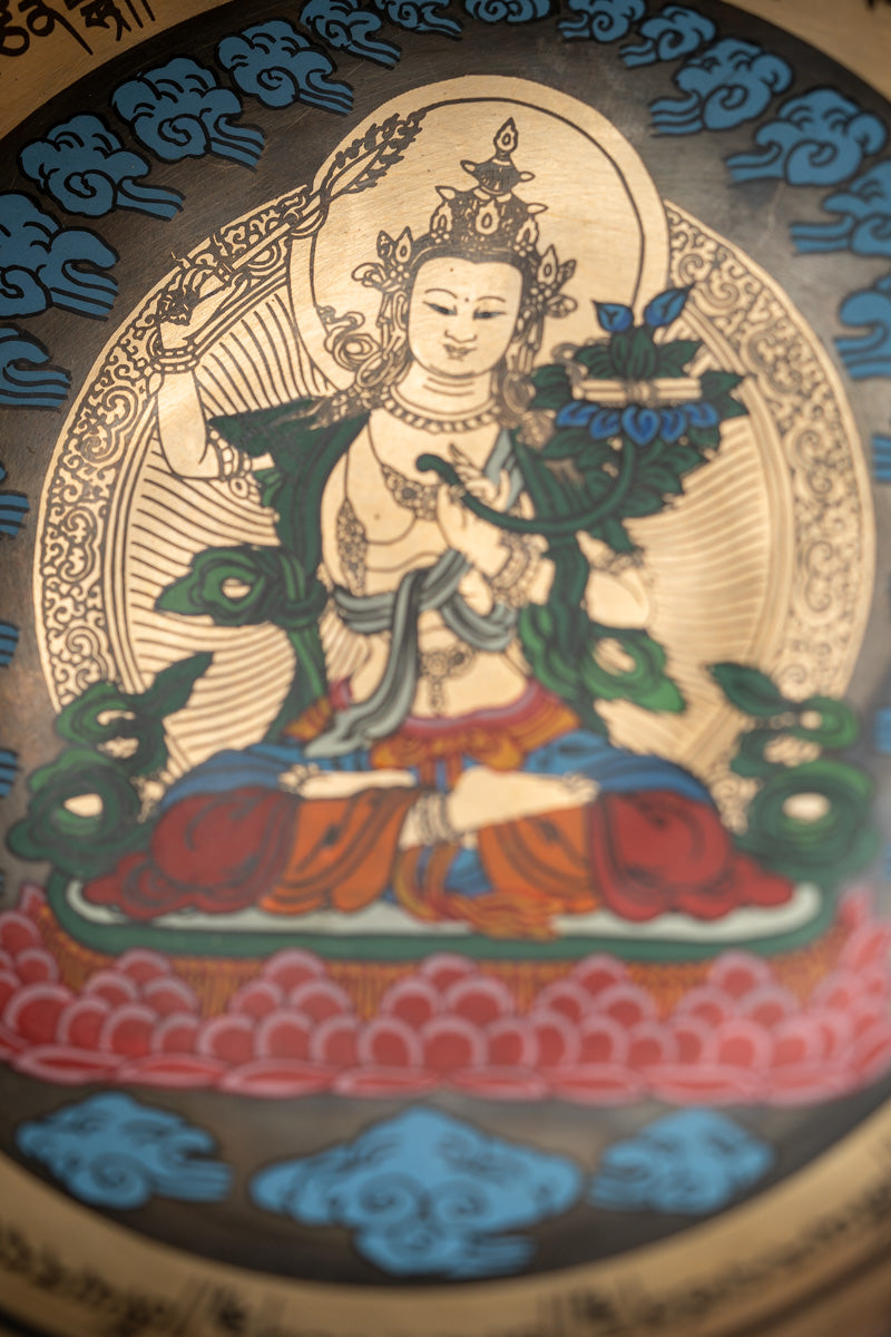 Handpainted Manjushri Singing Bowl - Tibetan Bowl for meditation