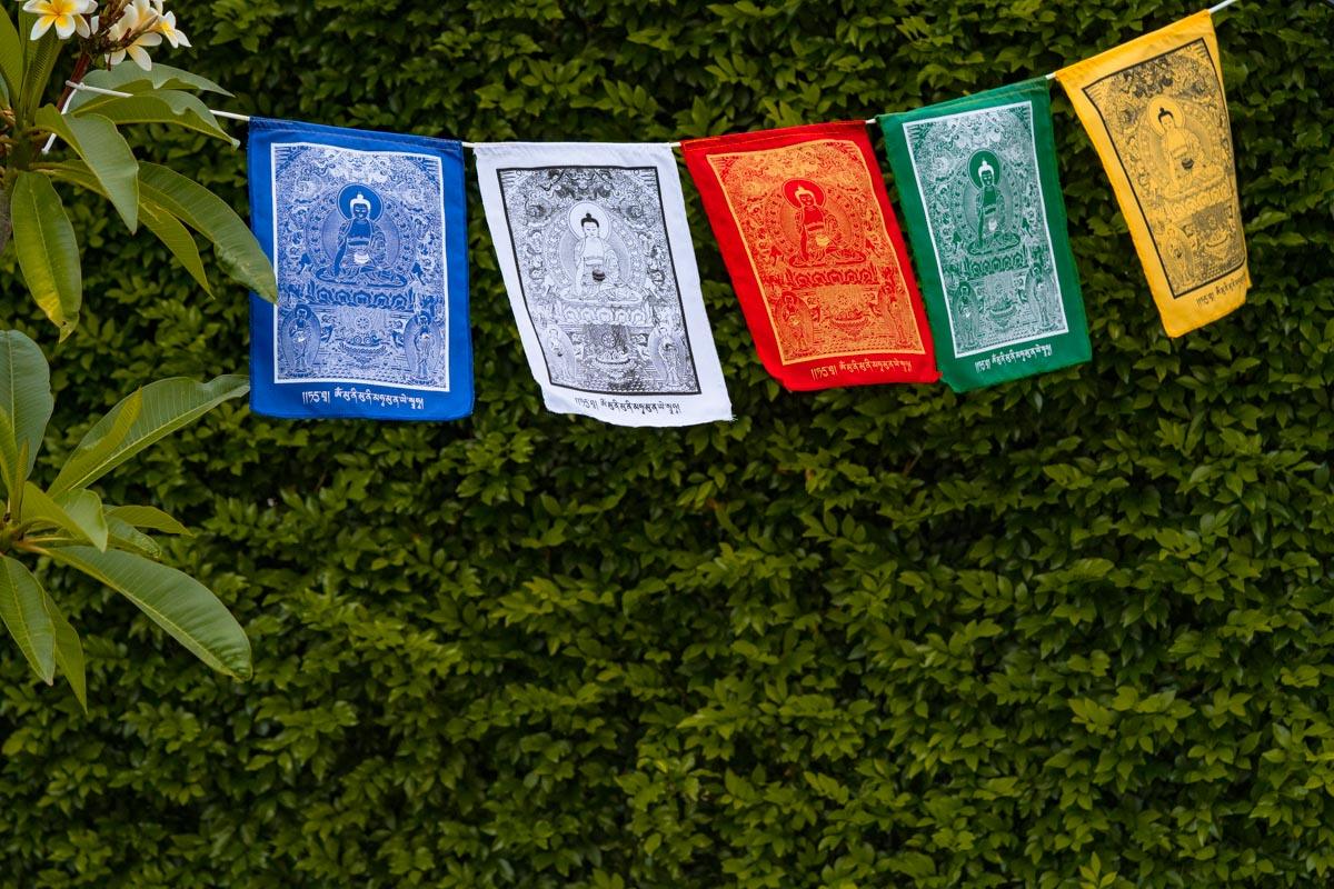 Pancha Buddhas with Mantra Prayer Flag