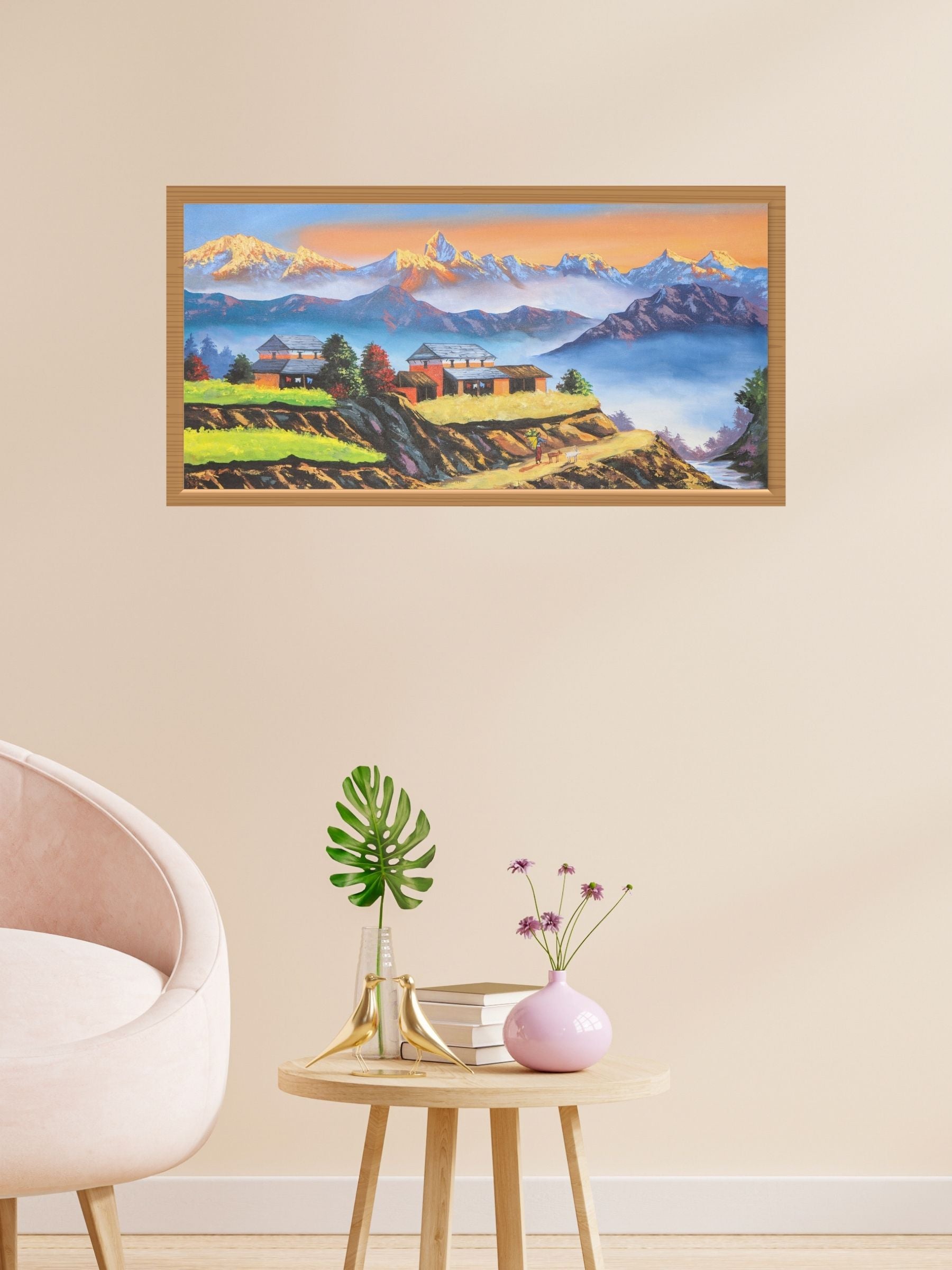 Oil Painting of Mount Everest for wall decor.