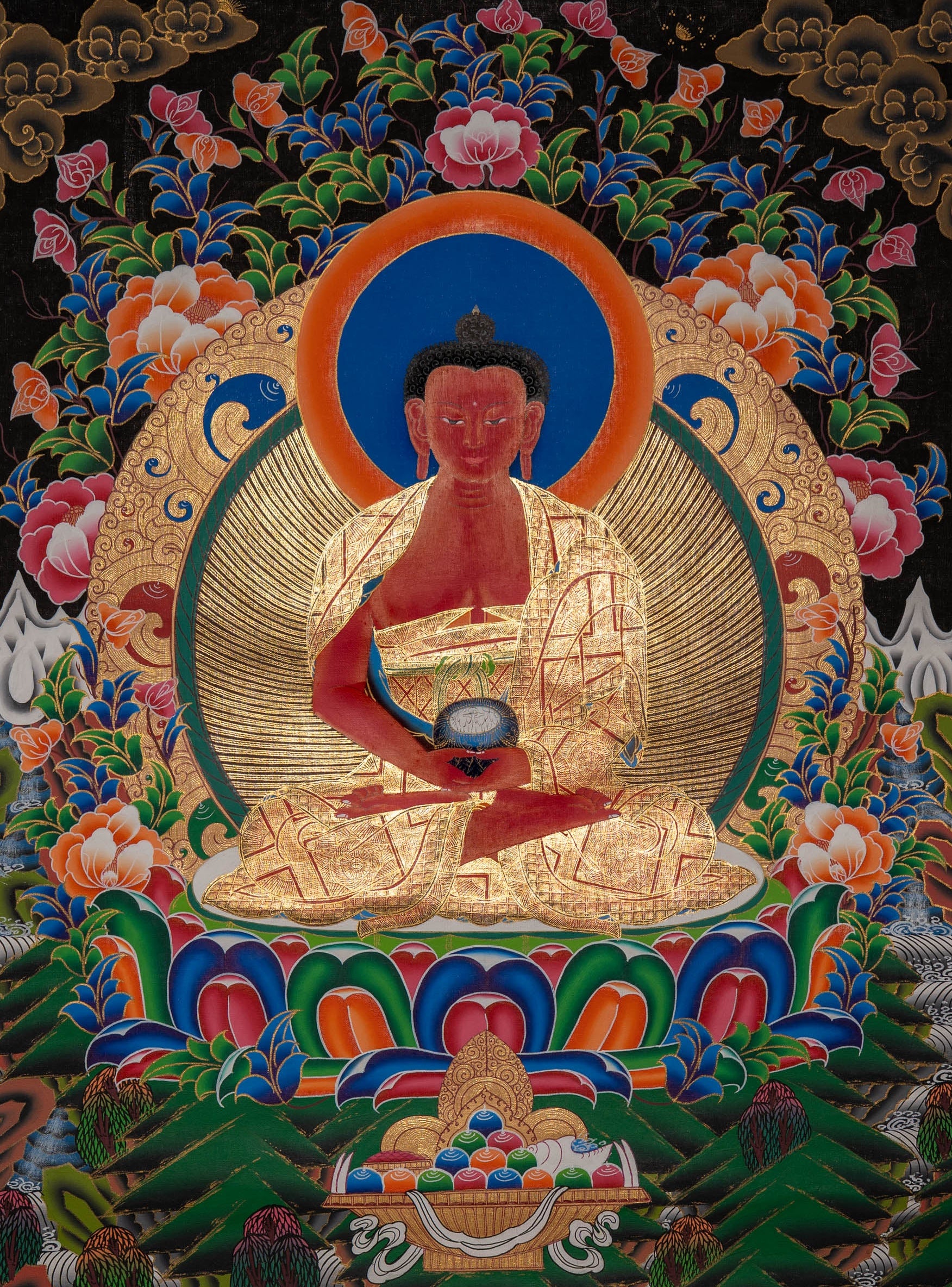Amitabha Buddha Thangka Painting - Tibetan Handpainted Art