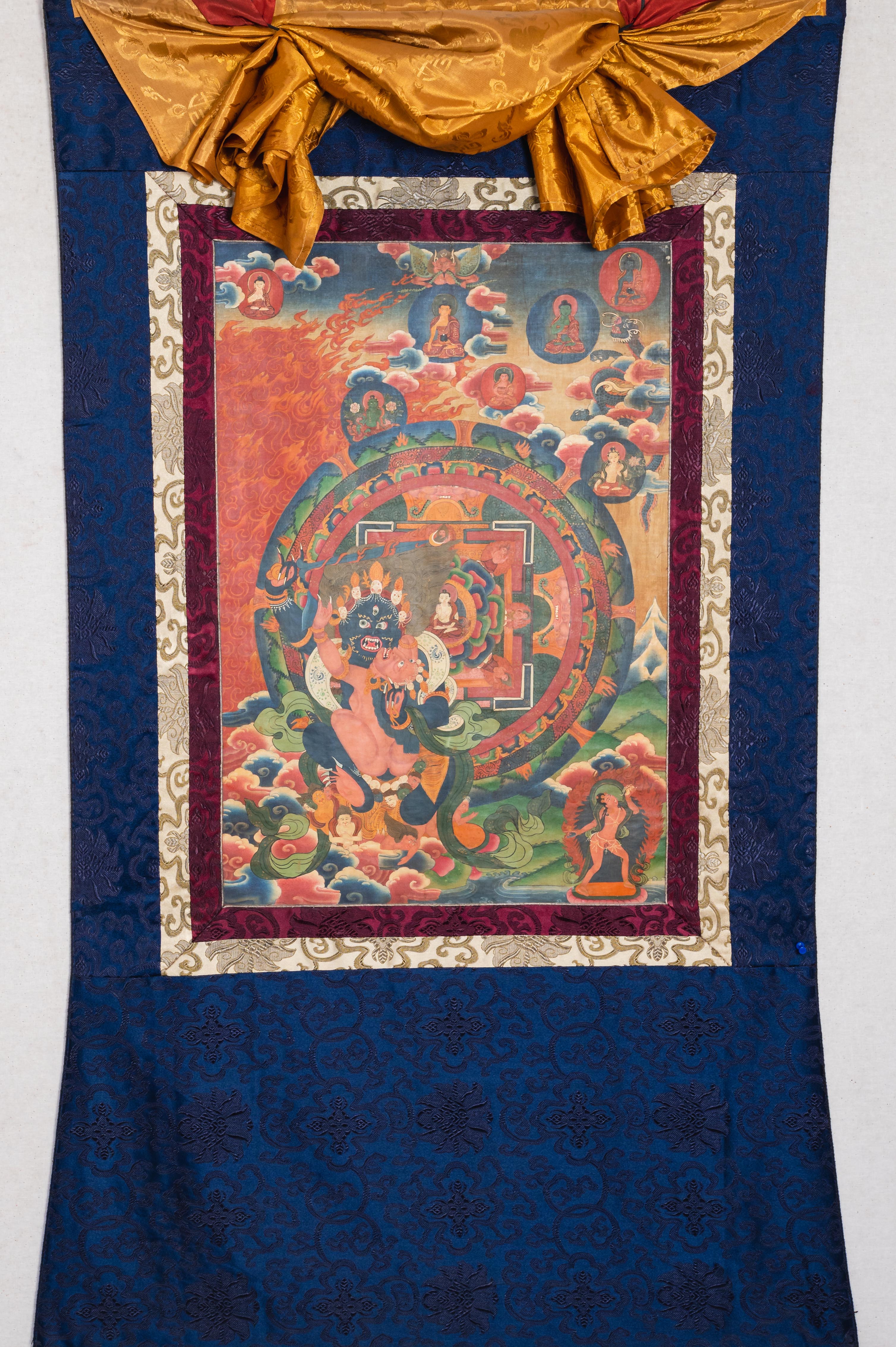 Antique Vajrakilaya Thangka Painting - Tibetan Art