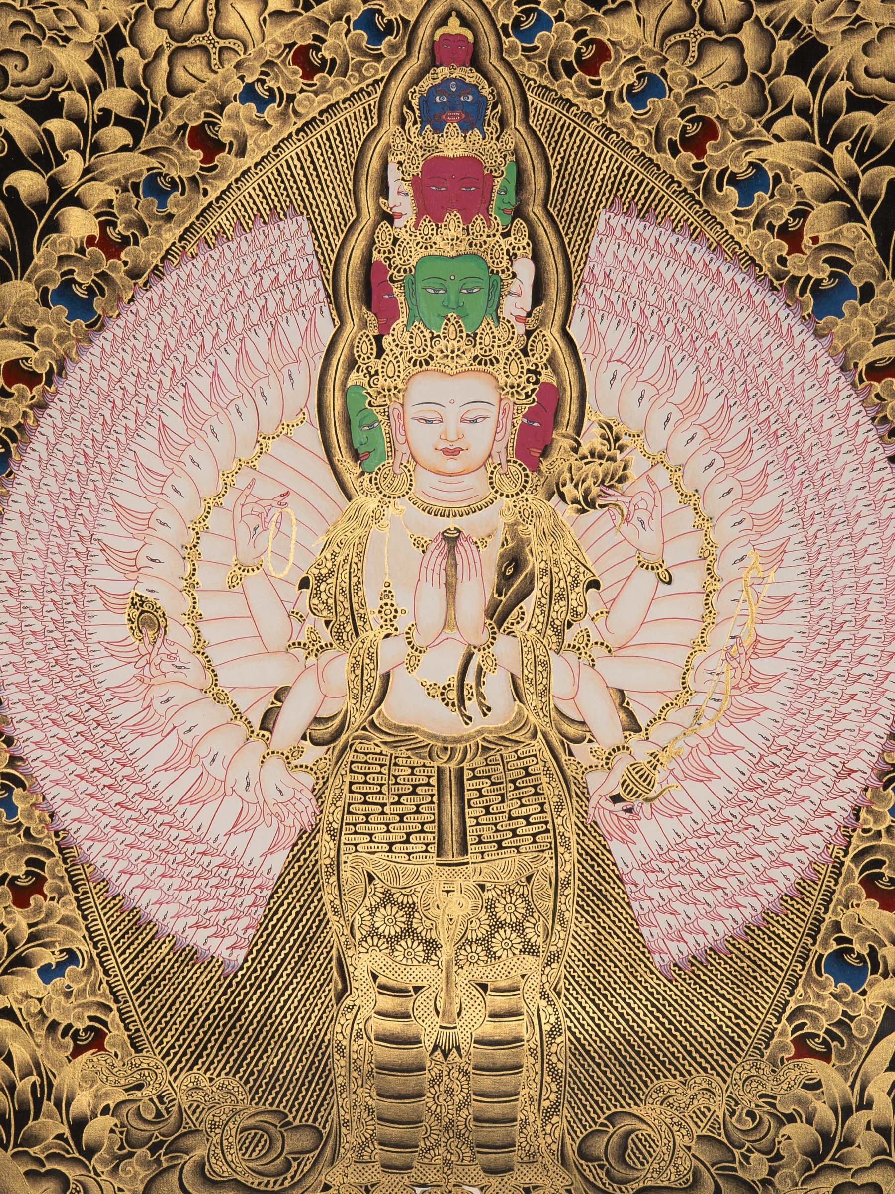 1000-Armed Chenrezig Thangka - Tibetan Painting