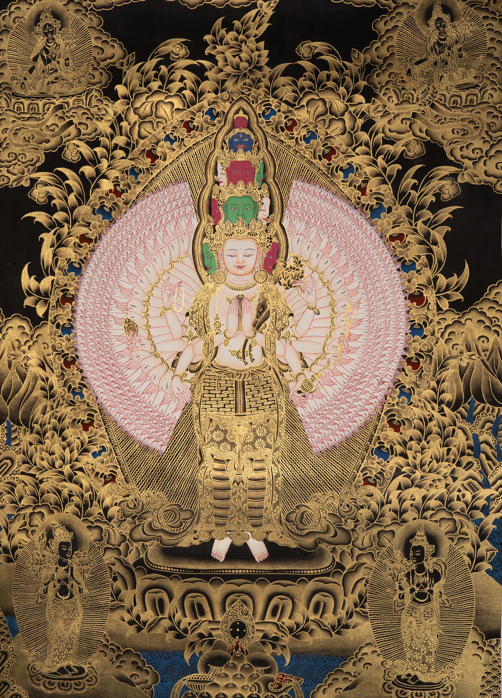 1000-Armed Chenrezig Thangka - Tibetan Painting