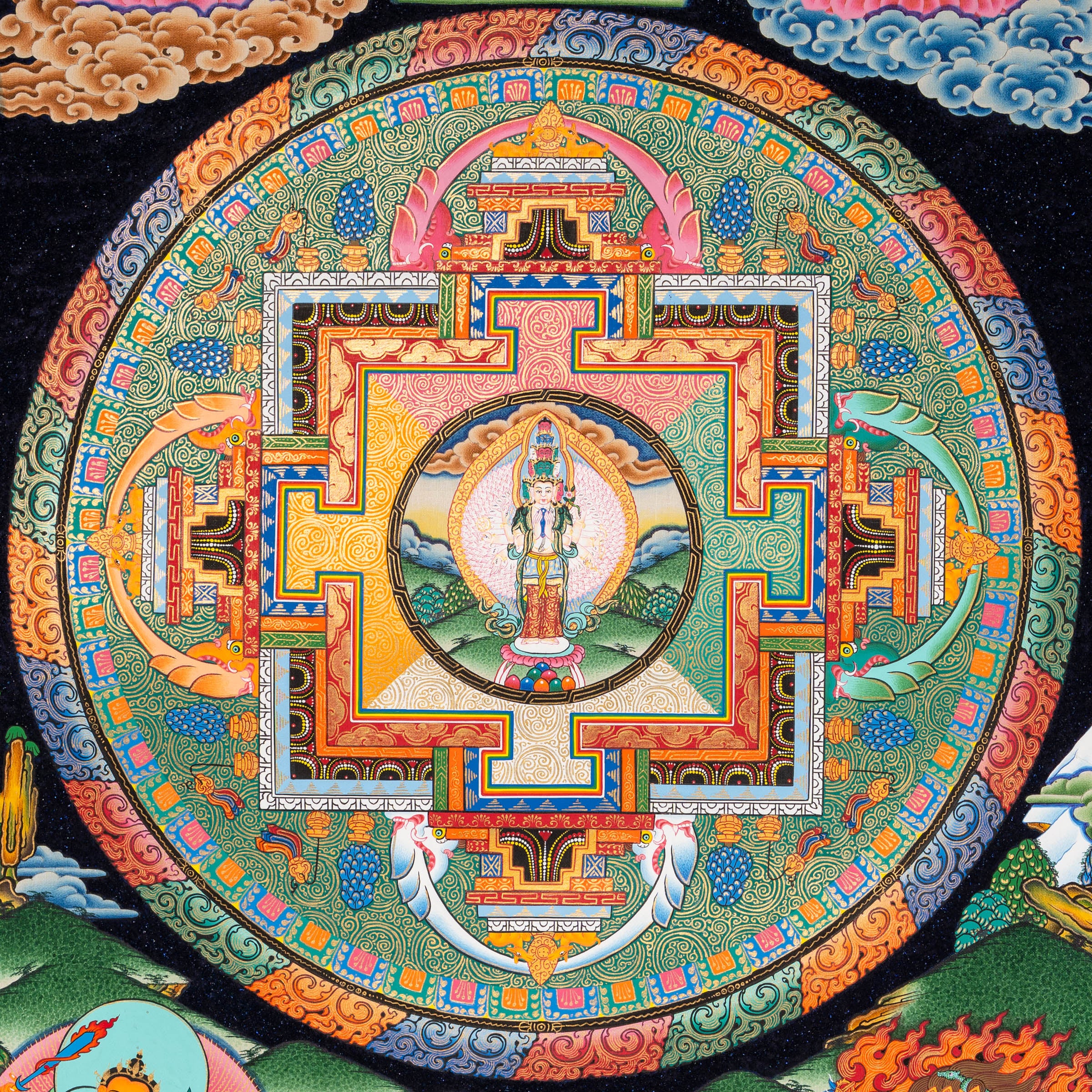 Avalokiteshvara (Chenrezig) Thangka - Tibetan Painting