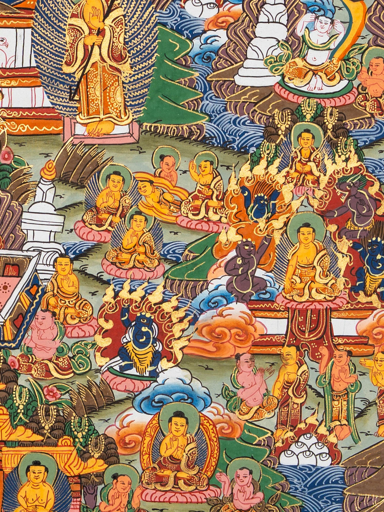 Sacred Buddha Life Thangka - Tibetan Art