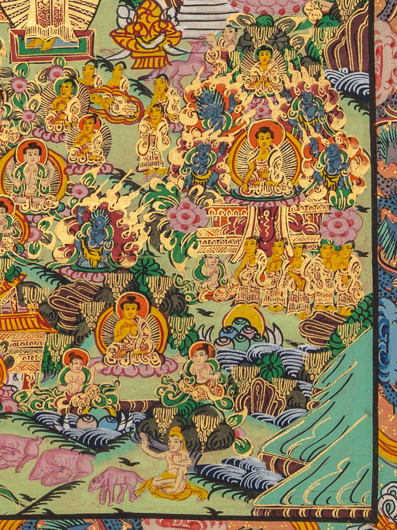 Life of Buddha - Handpainted Thangka