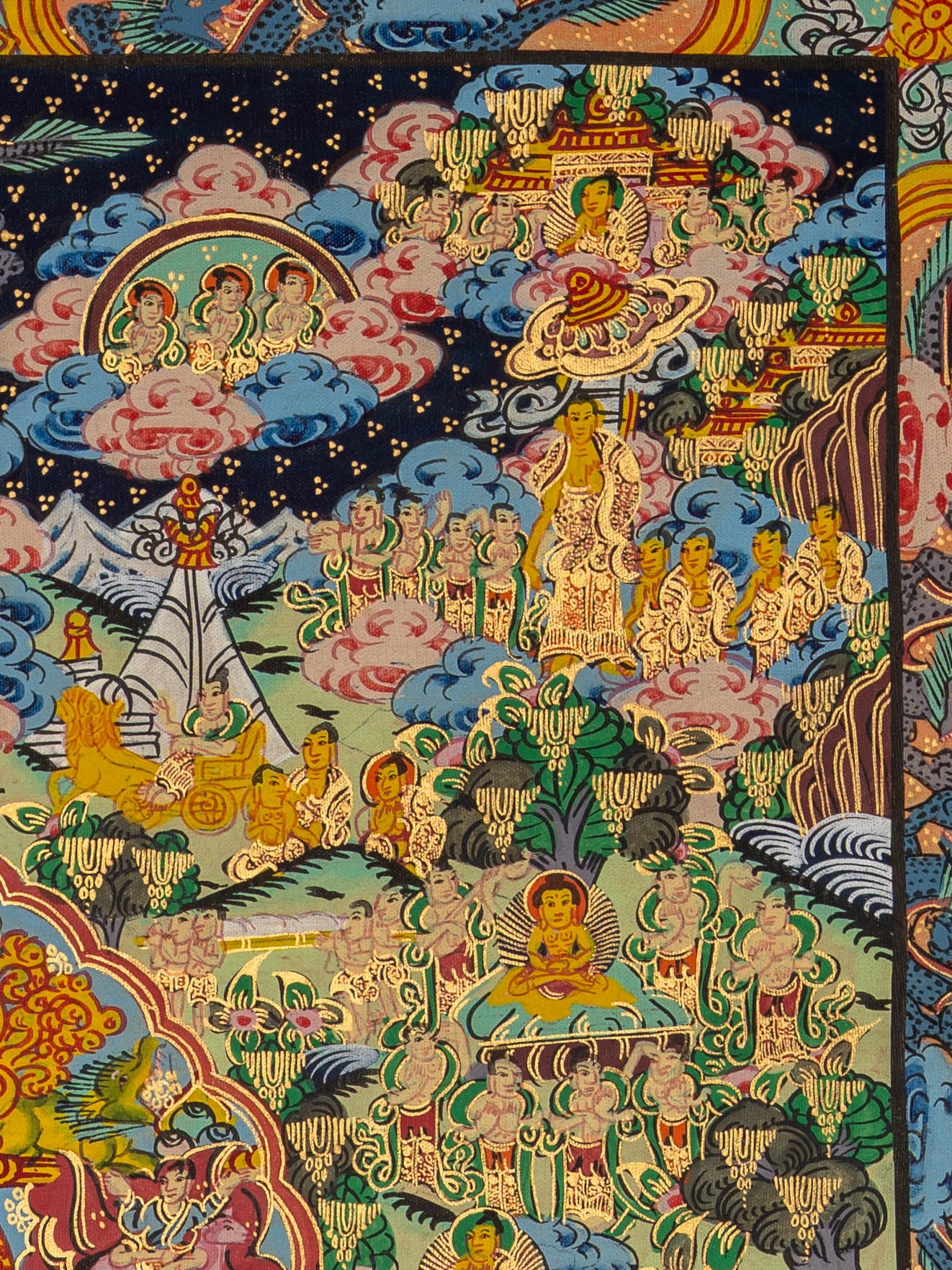 Life of Buddha - Handpainted Thangka