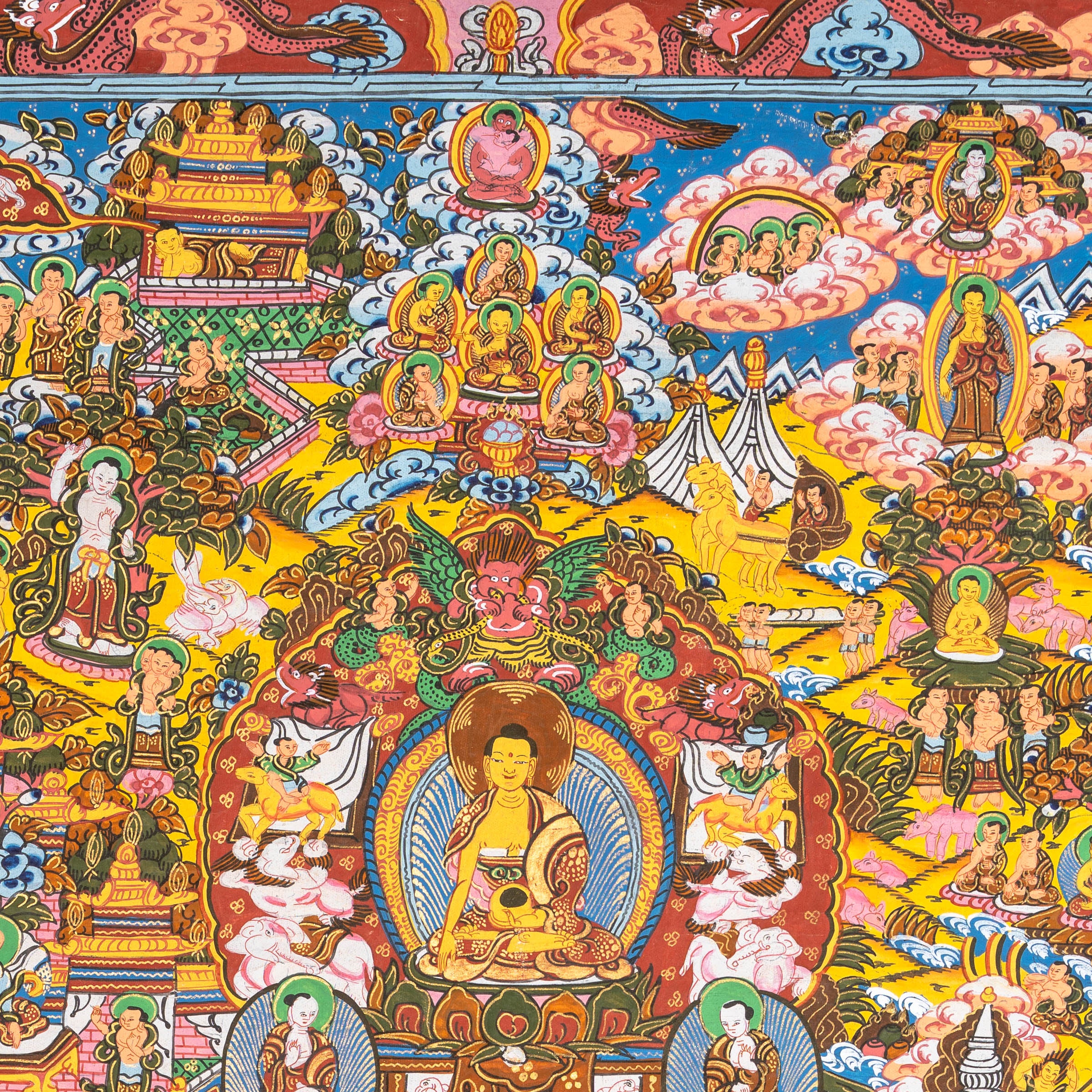 Buddha Life Thangka Painting