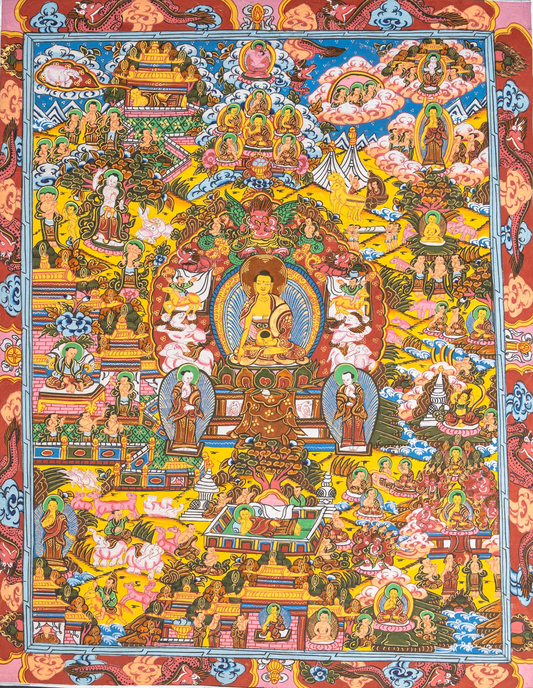 Buddha Life Thangka Painting