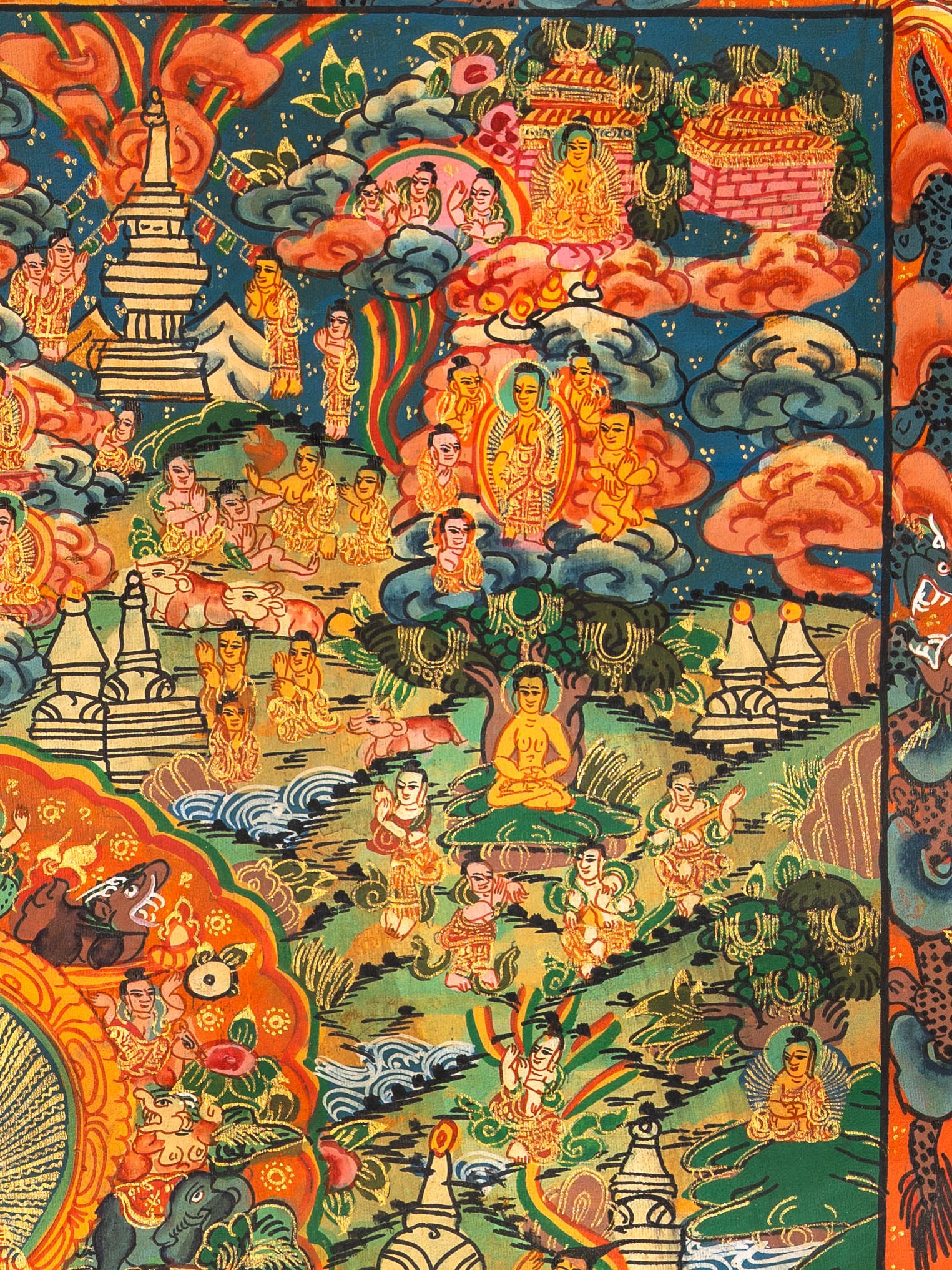 Handpainted Buddha Life Thangka Painting