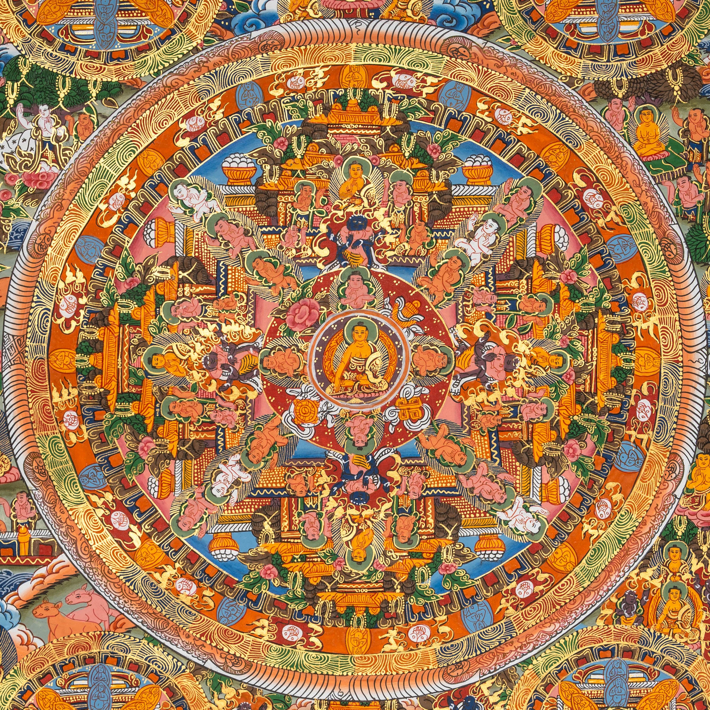 Buddha Mandala Thangka - Handpainted Tibetan Art