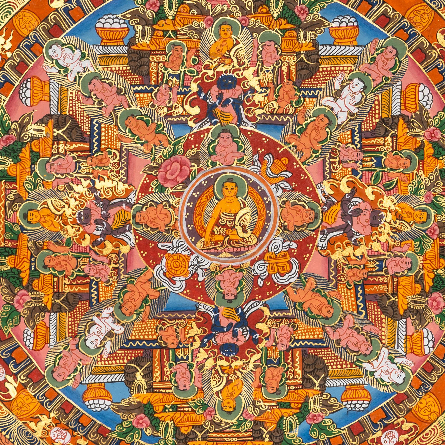 Buddha Mandala Thangka - Handpainted Tibetan Art