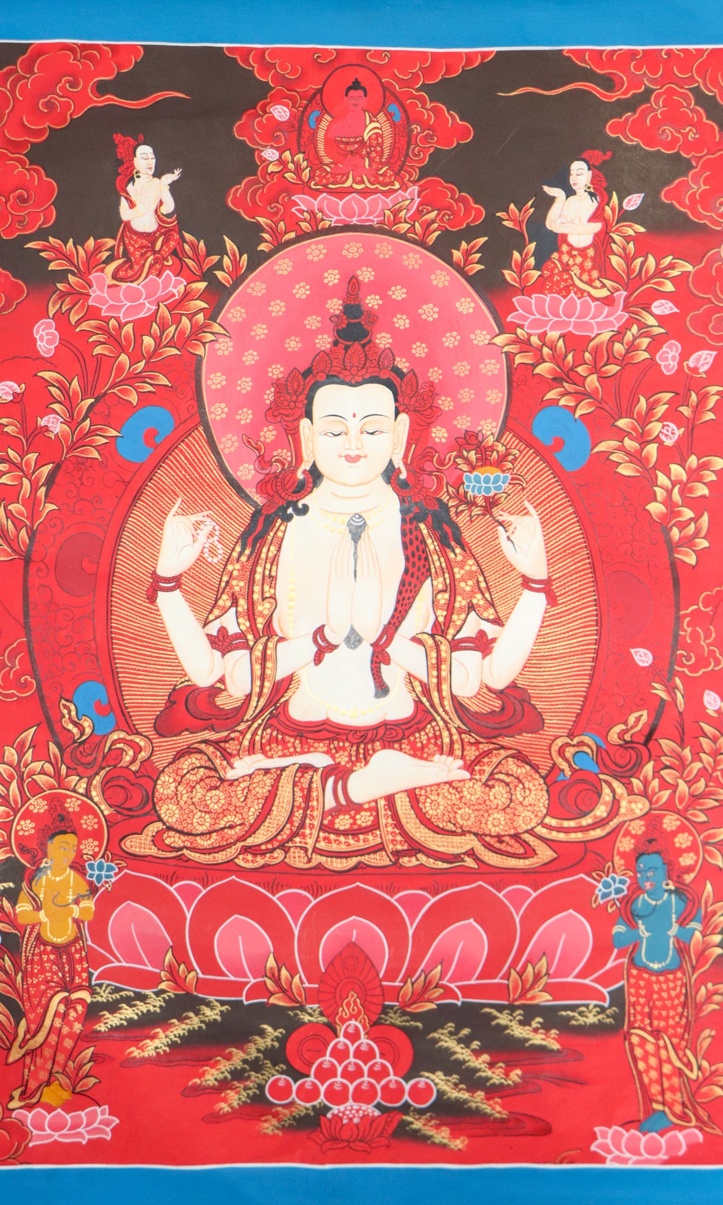 Chengresi Thangka for spirituality.