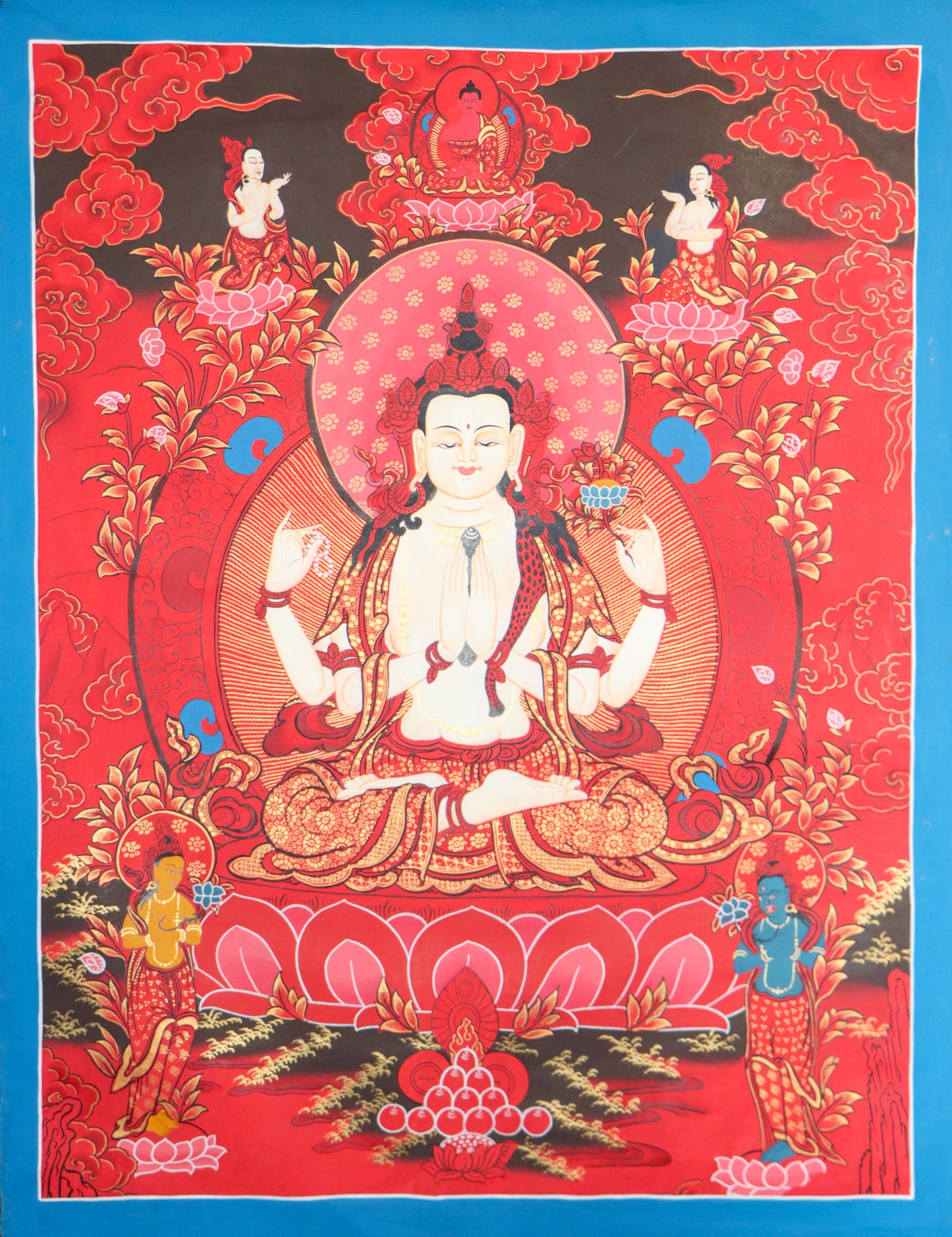 Chengresi Thangka for spirituality.