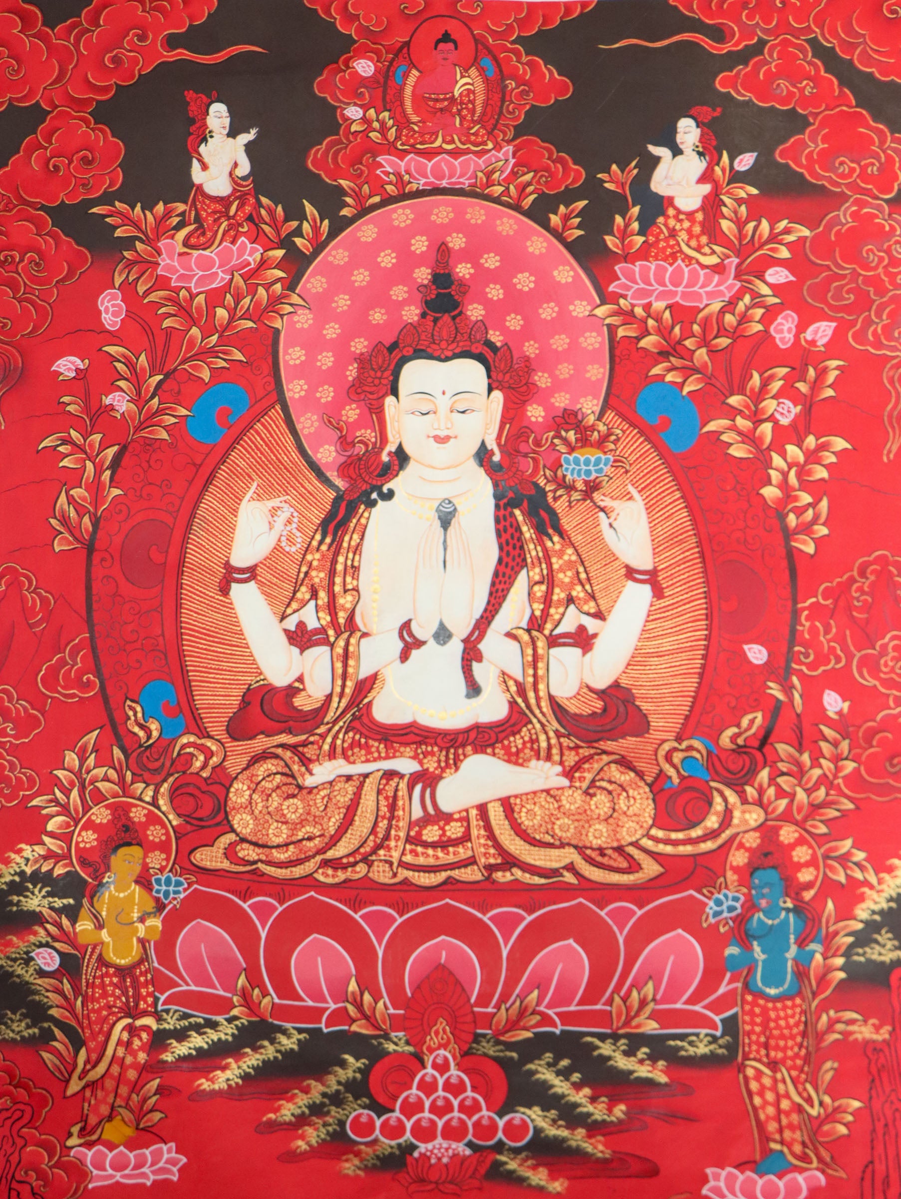 Chengresi Thangka for spirituality.