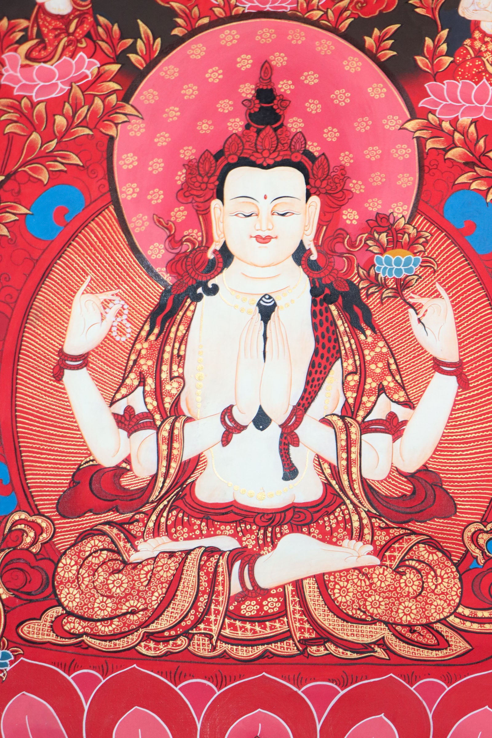 Chengresi Thangka for spirituality.