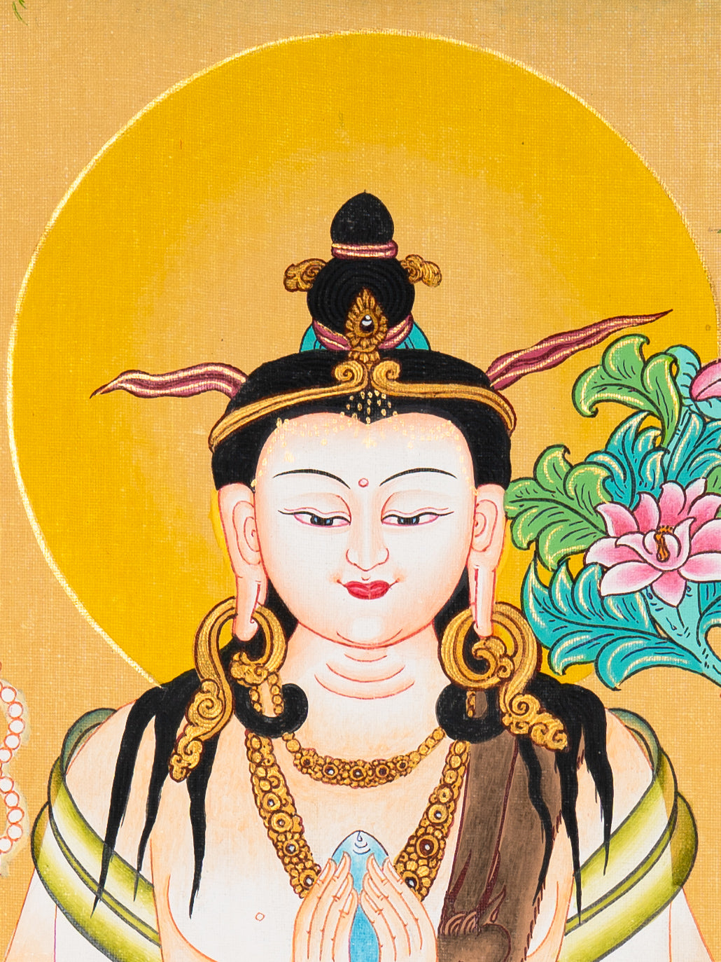 Chenrezig Tibetan Thangka Art - Handpainted Art
