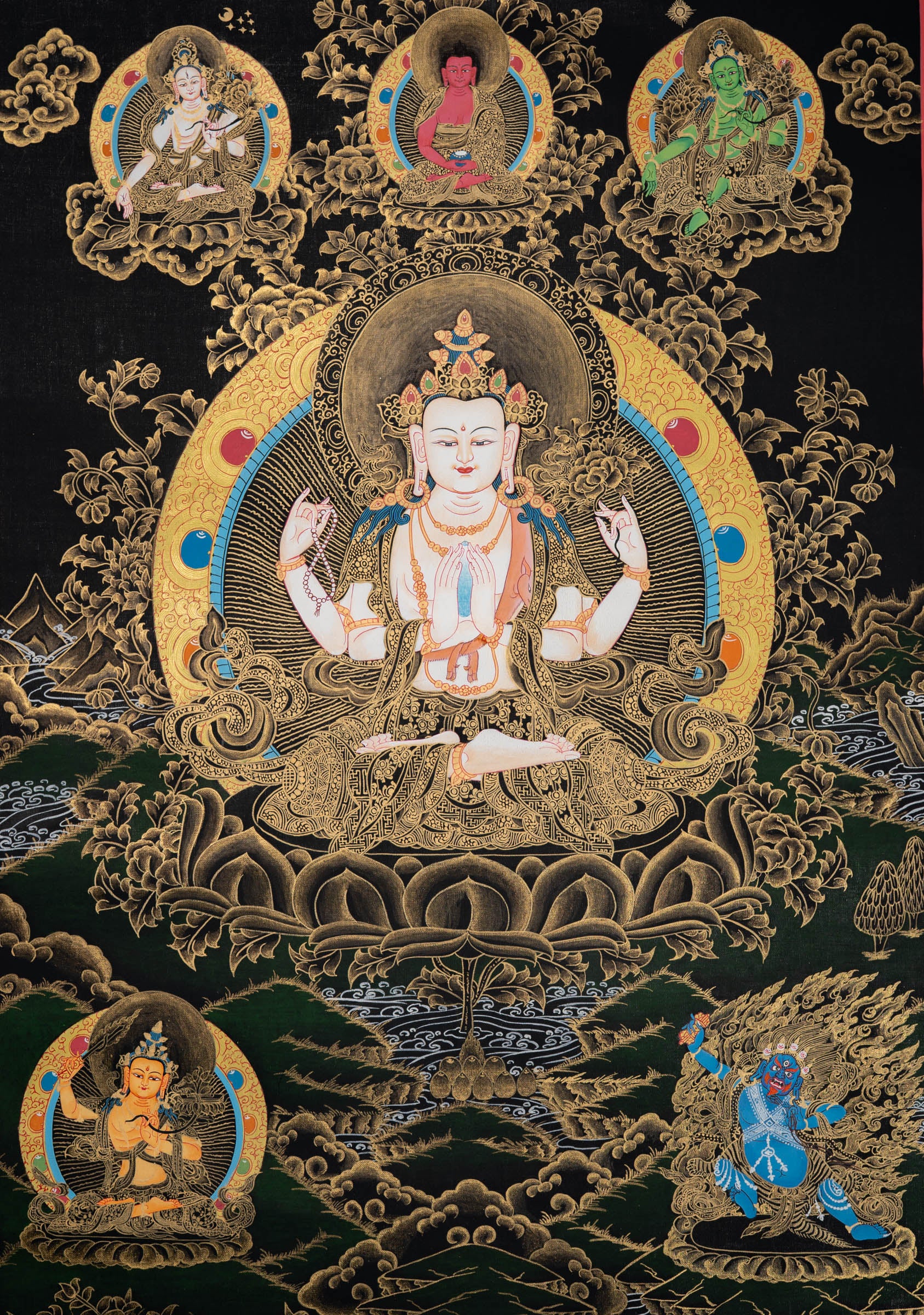 Chenrezig Thangka – Sacred Tibetan Art