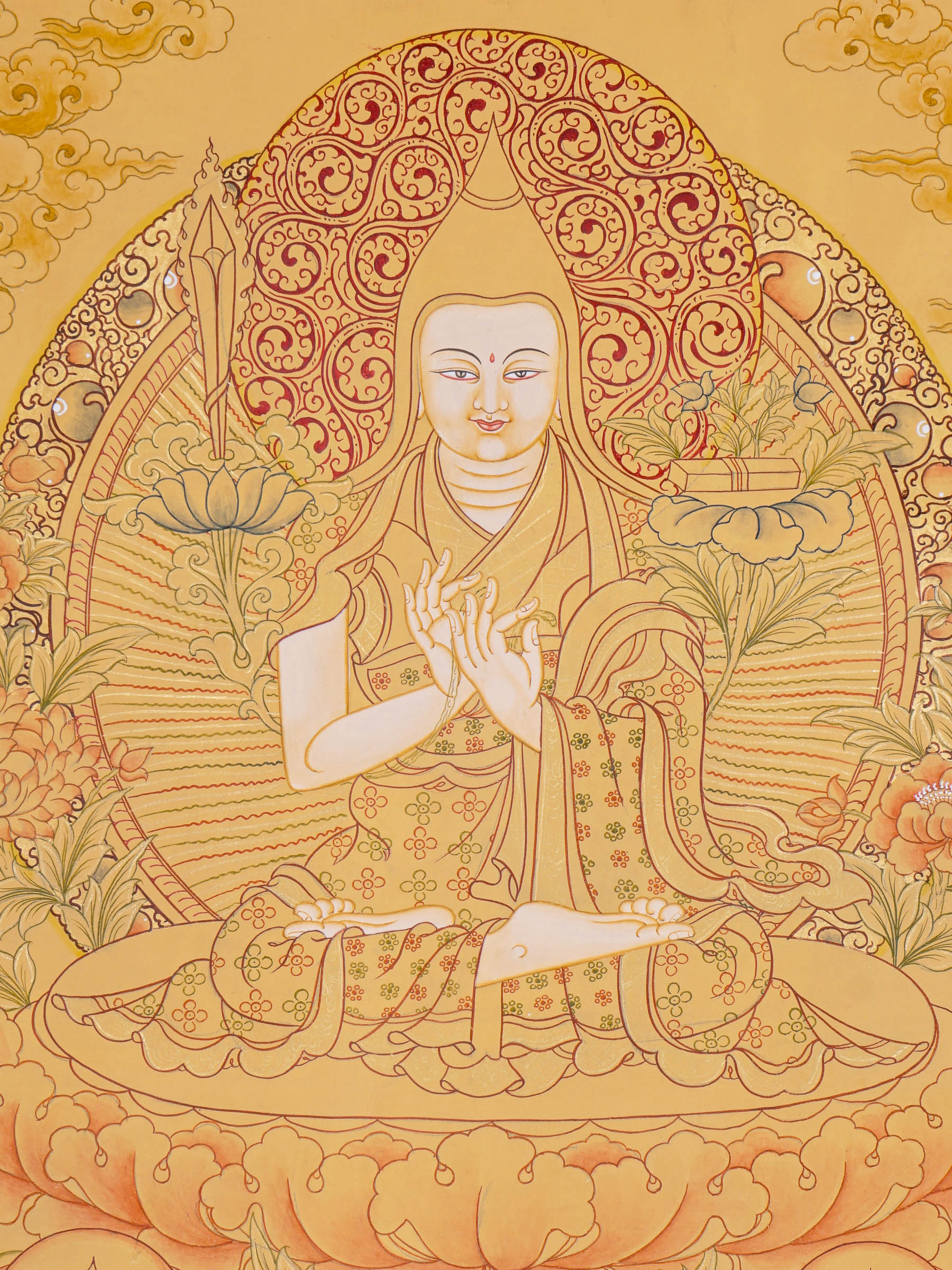 Je tsongkhapa Thangka Painting - Tibetan Painting