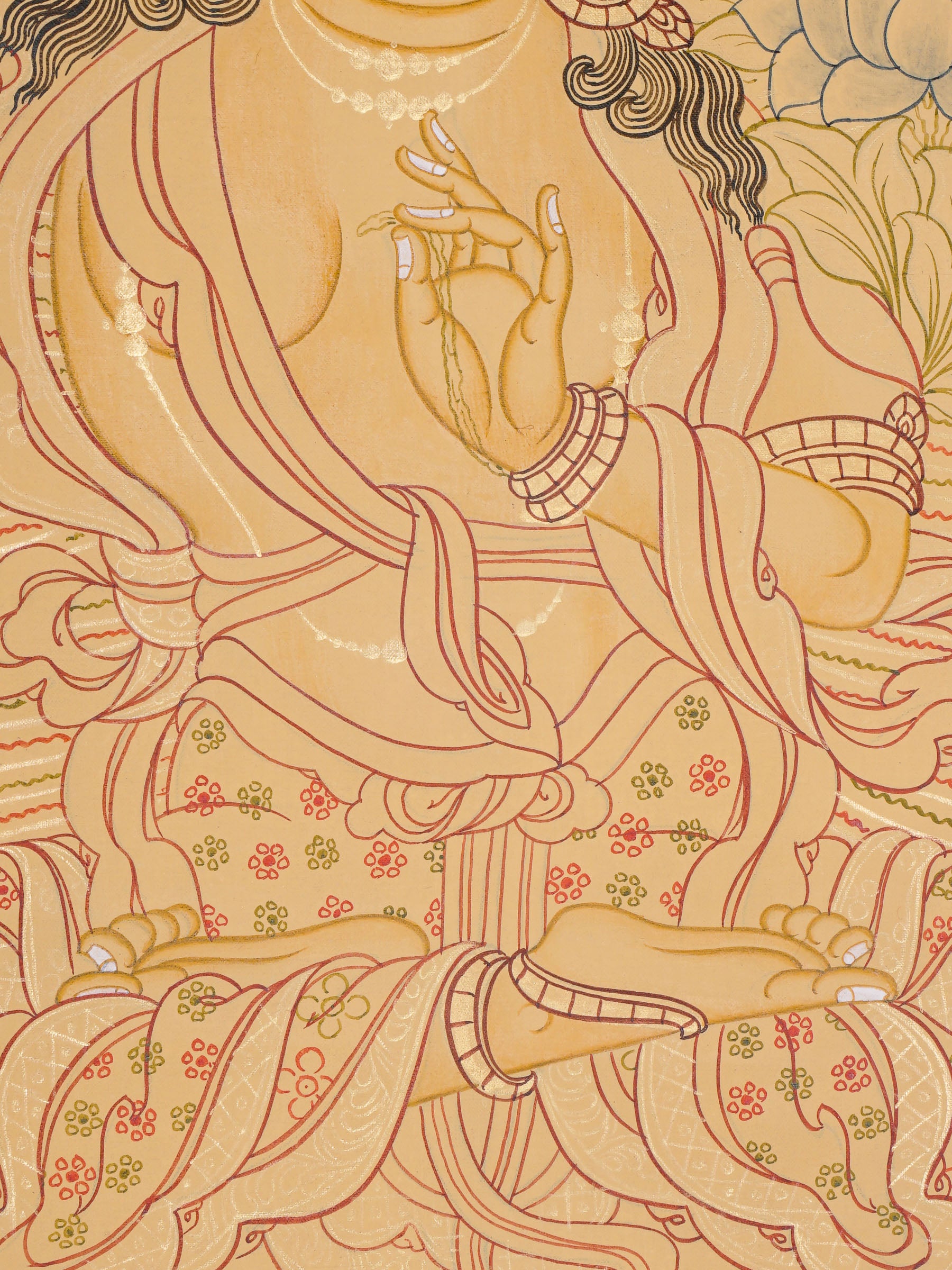 Genuine Hand Painting - Prajnaparmita, Manjushri thangka - Lucky Thanka