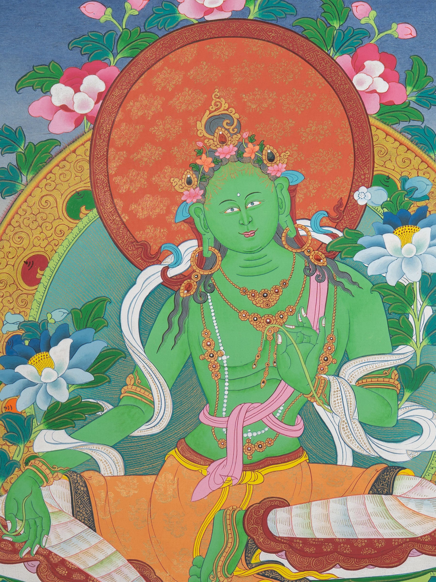 Sacred Green Tara Thangka Painting