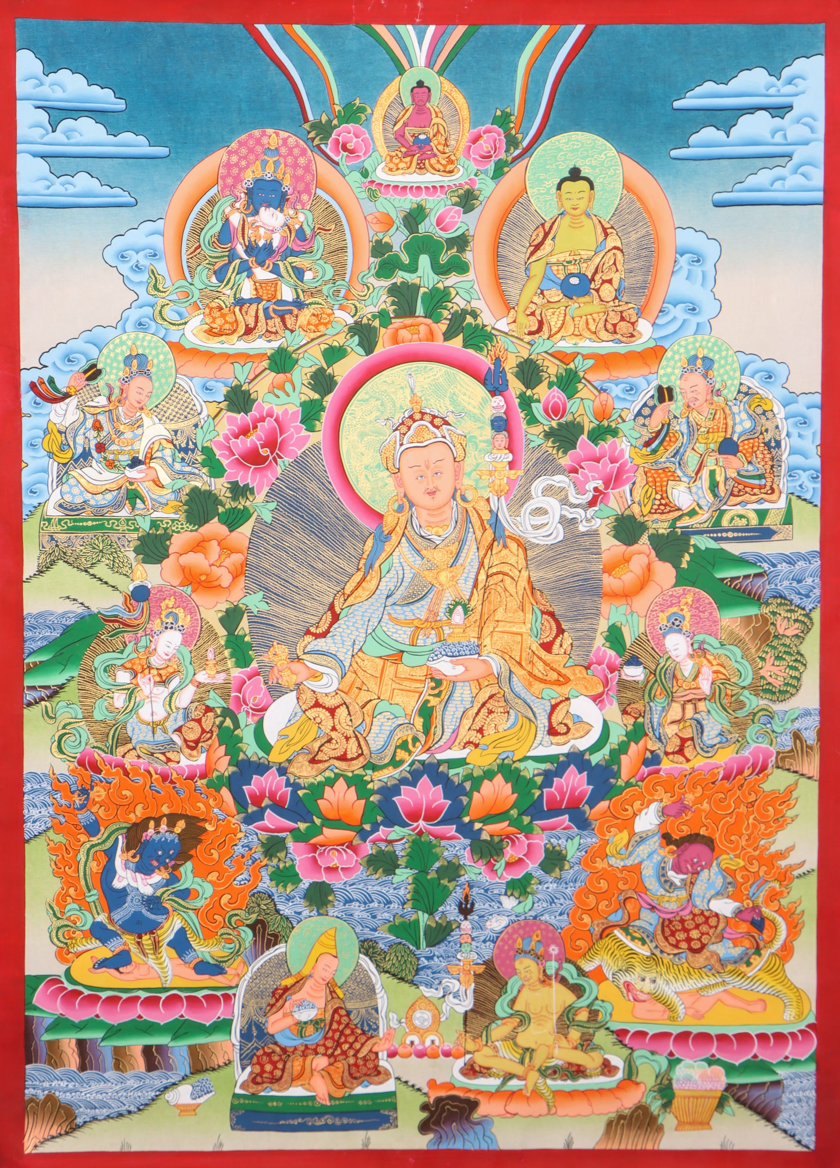 8 Manifestation of Guru Padmasambhava- Dorje Drolo, Shakya Senge, Nyigma Odzer, Pema , Lodan Choske ,Urgyan Dorje Change