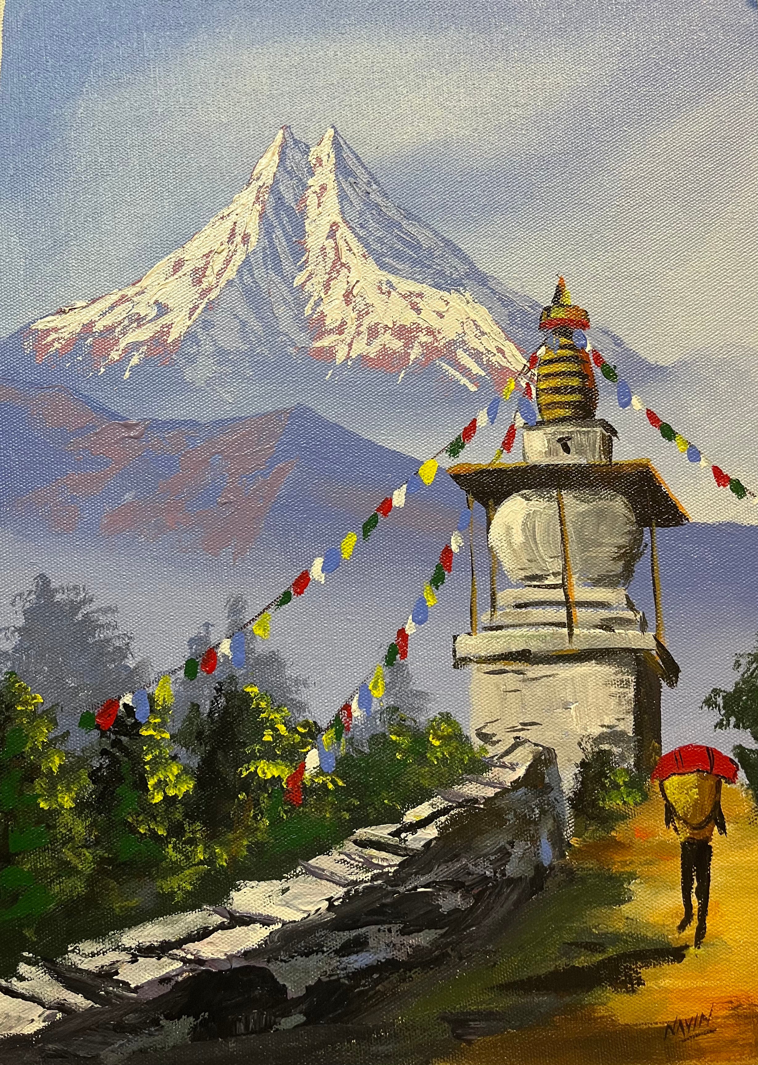 Mt. Machapuchre Oil Painting