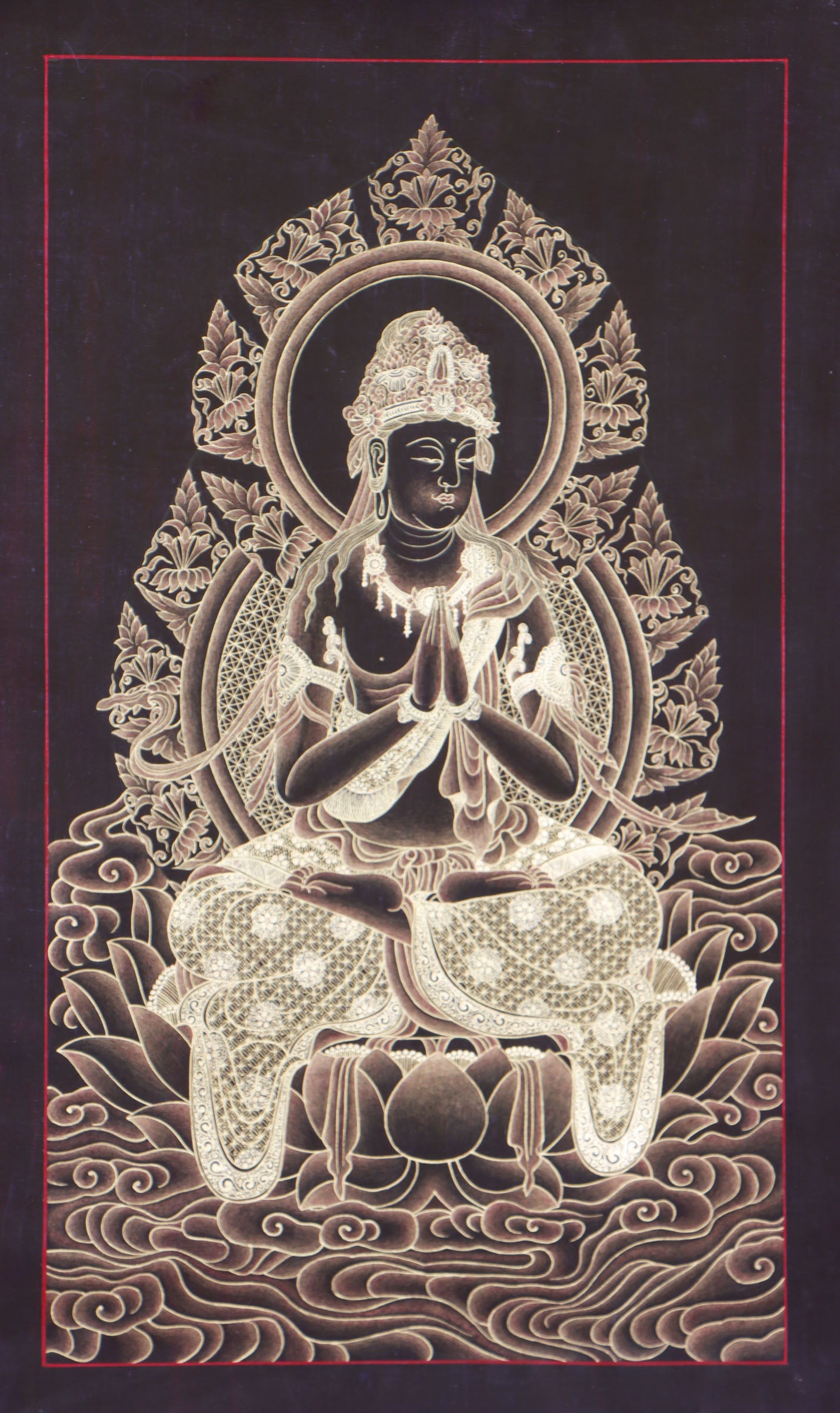 Japanese Buddha Thangka for Wall Hanging Decor.