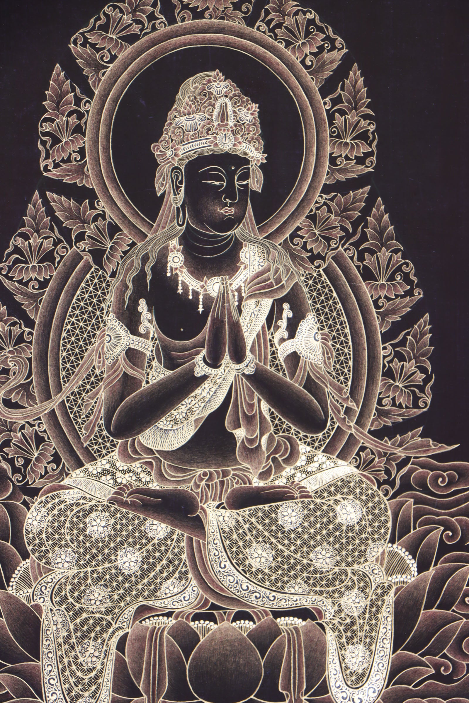 Japanese Buddha Thangka for Wall Hanging Decor.