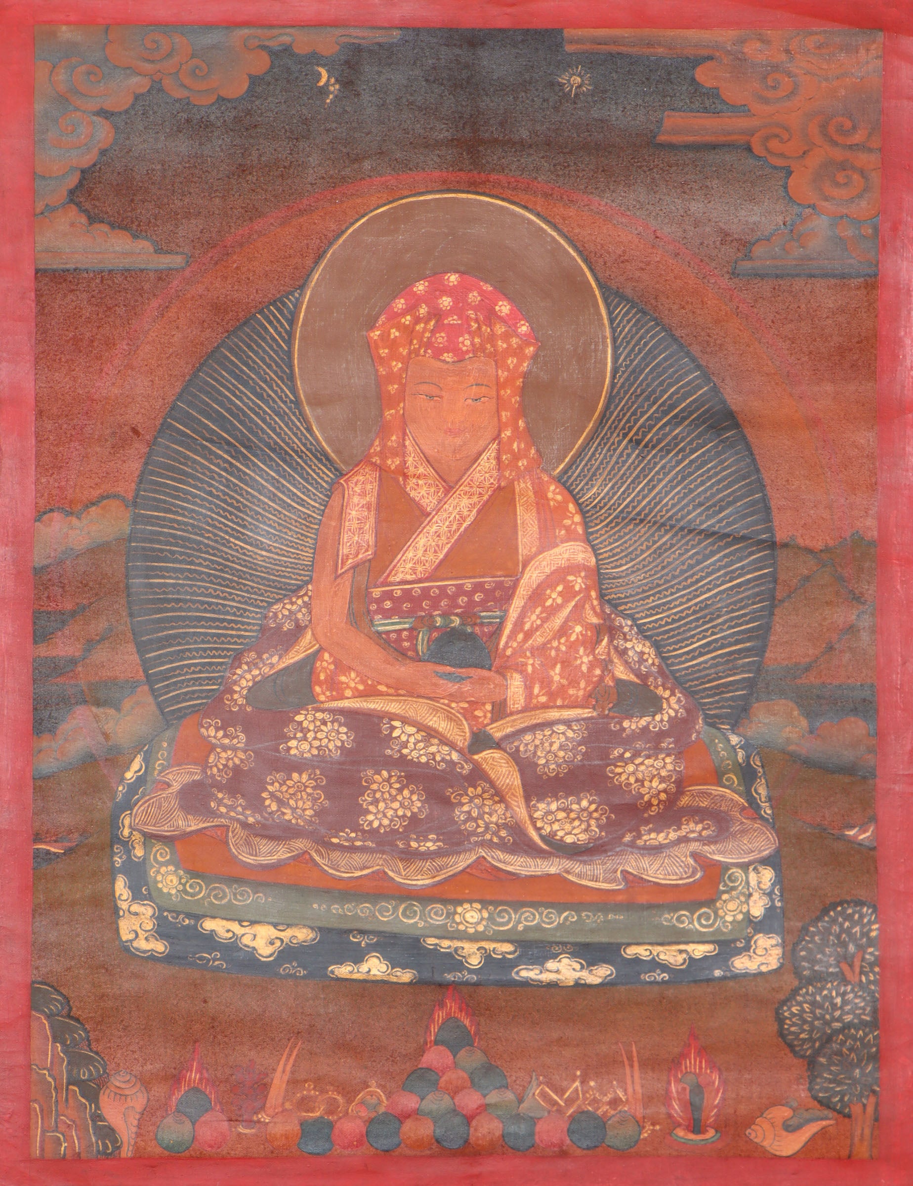 Antique Karmapa Thangka Painting for wisdom and compassion.