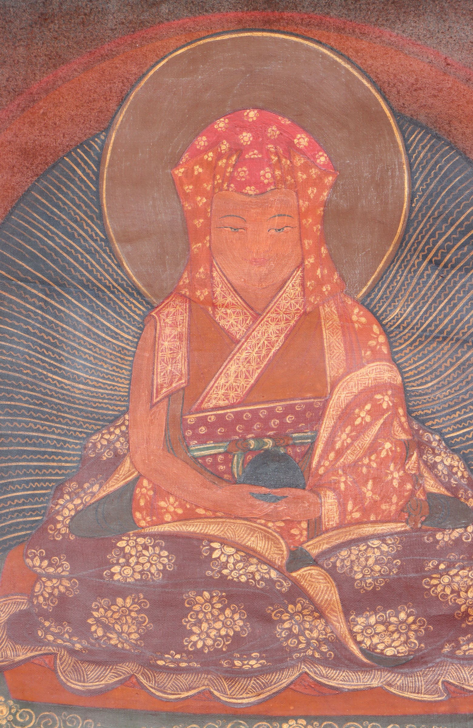 Antique Karmapa Thangka Painting for wisdom and compassion.