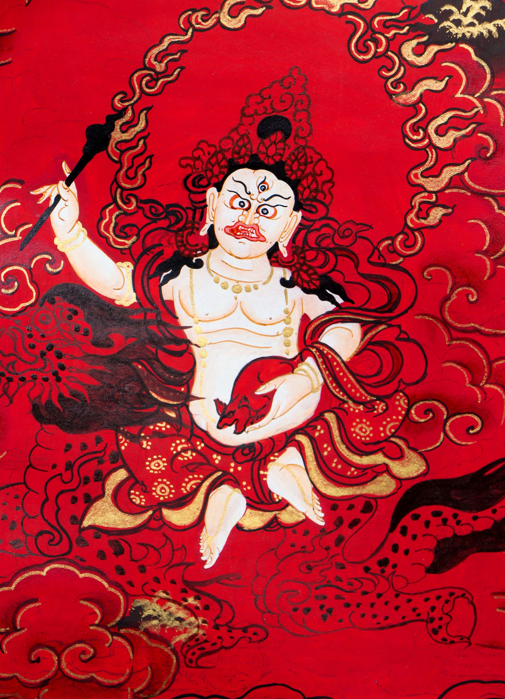 Kuber Thangka for reducing negative energy .