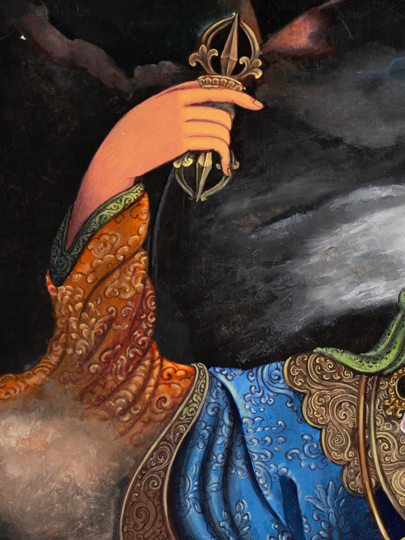 Guru Rinpoche Thangka - Tibetan Buddhist Handpainted Art