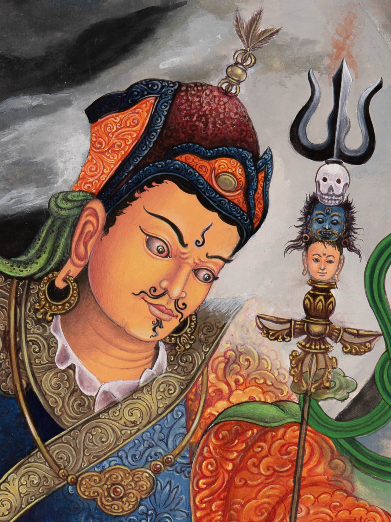 Guru Rinpoche Thangka - Tibetan Buddhist Handpainted Art