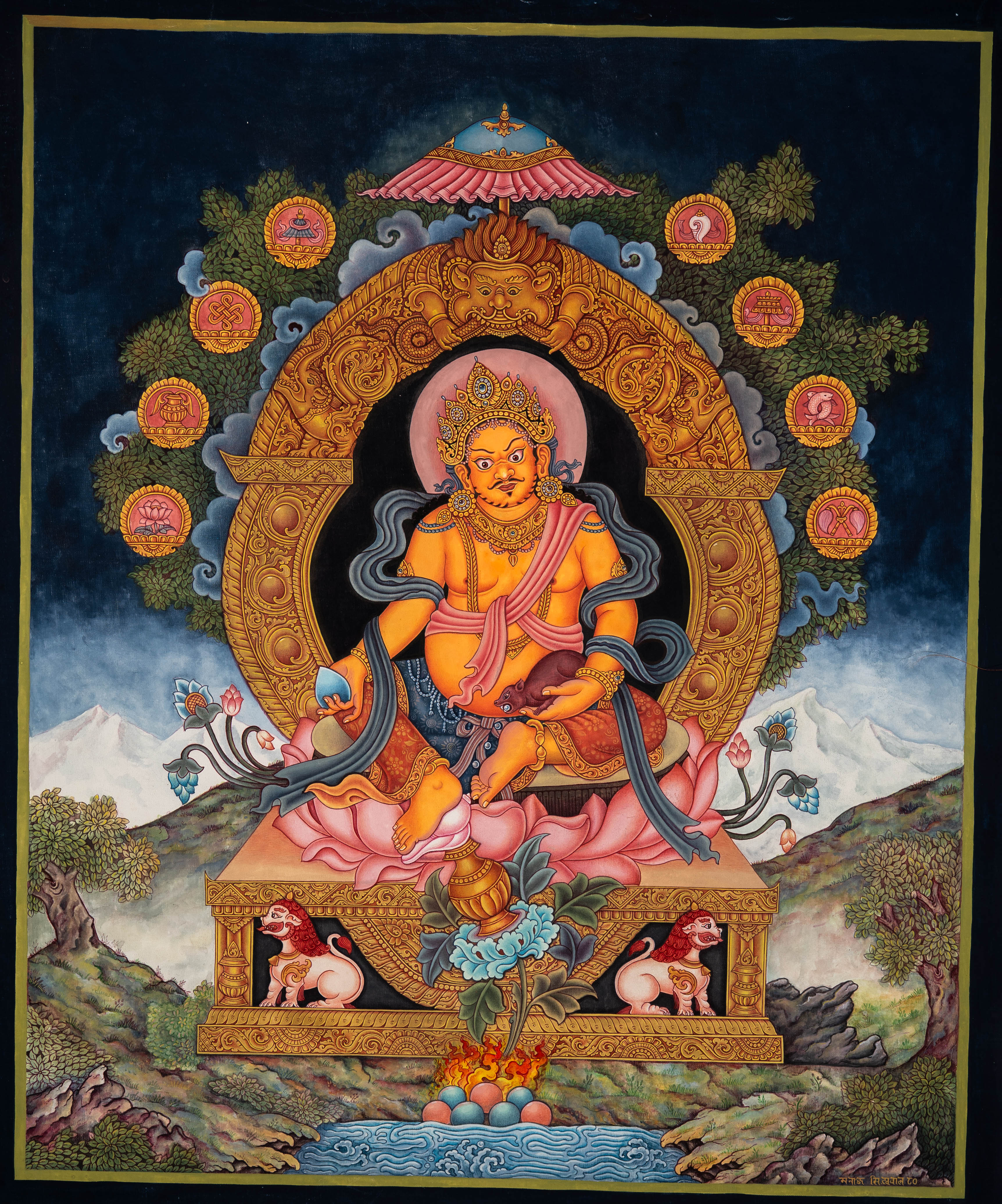 Zambala Thangka Painting - Tibetan Handpainted Art