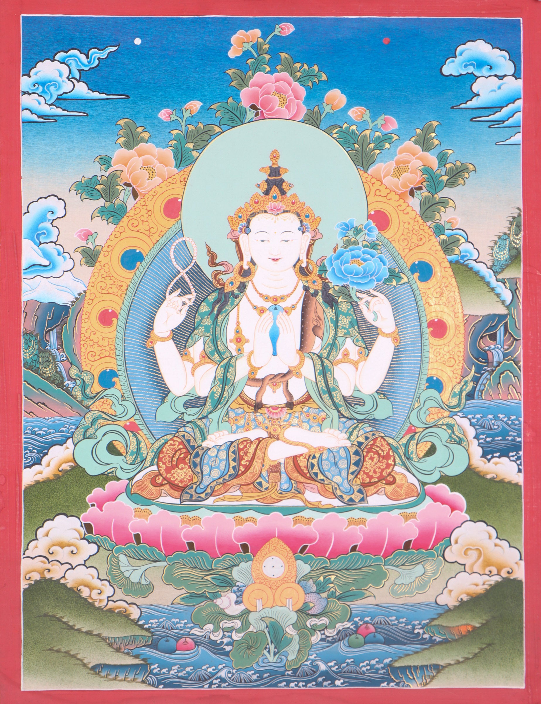 Chengresi Thangka Painting for spirituality.