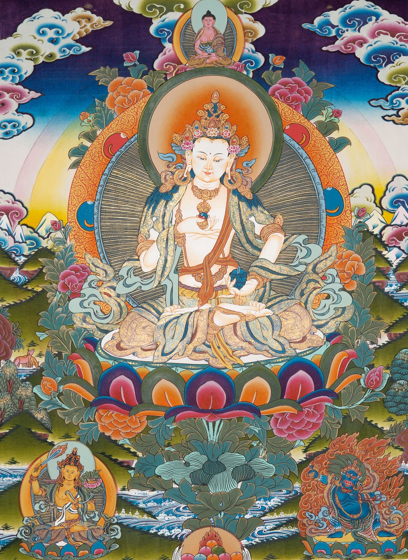 Vajrasattva Thangka Painting - Tibetan Art