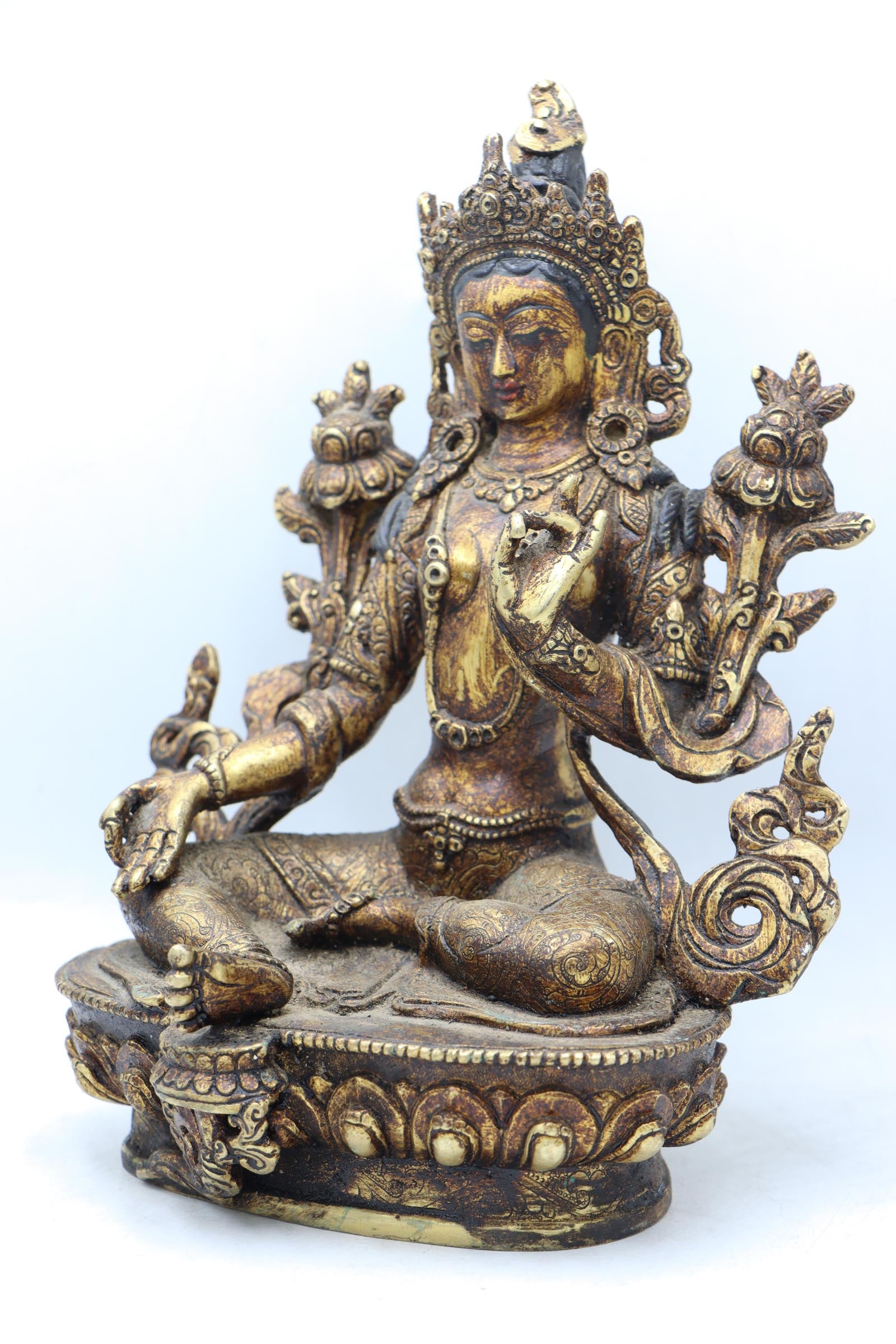 Green Tara Statue for healing, and freedom from unease and obstructions.