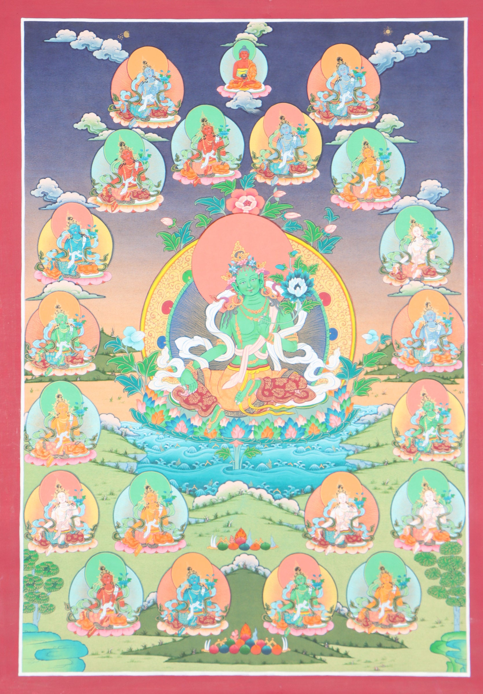 21 Tara Thangka Painting for enlightment and wisdom.