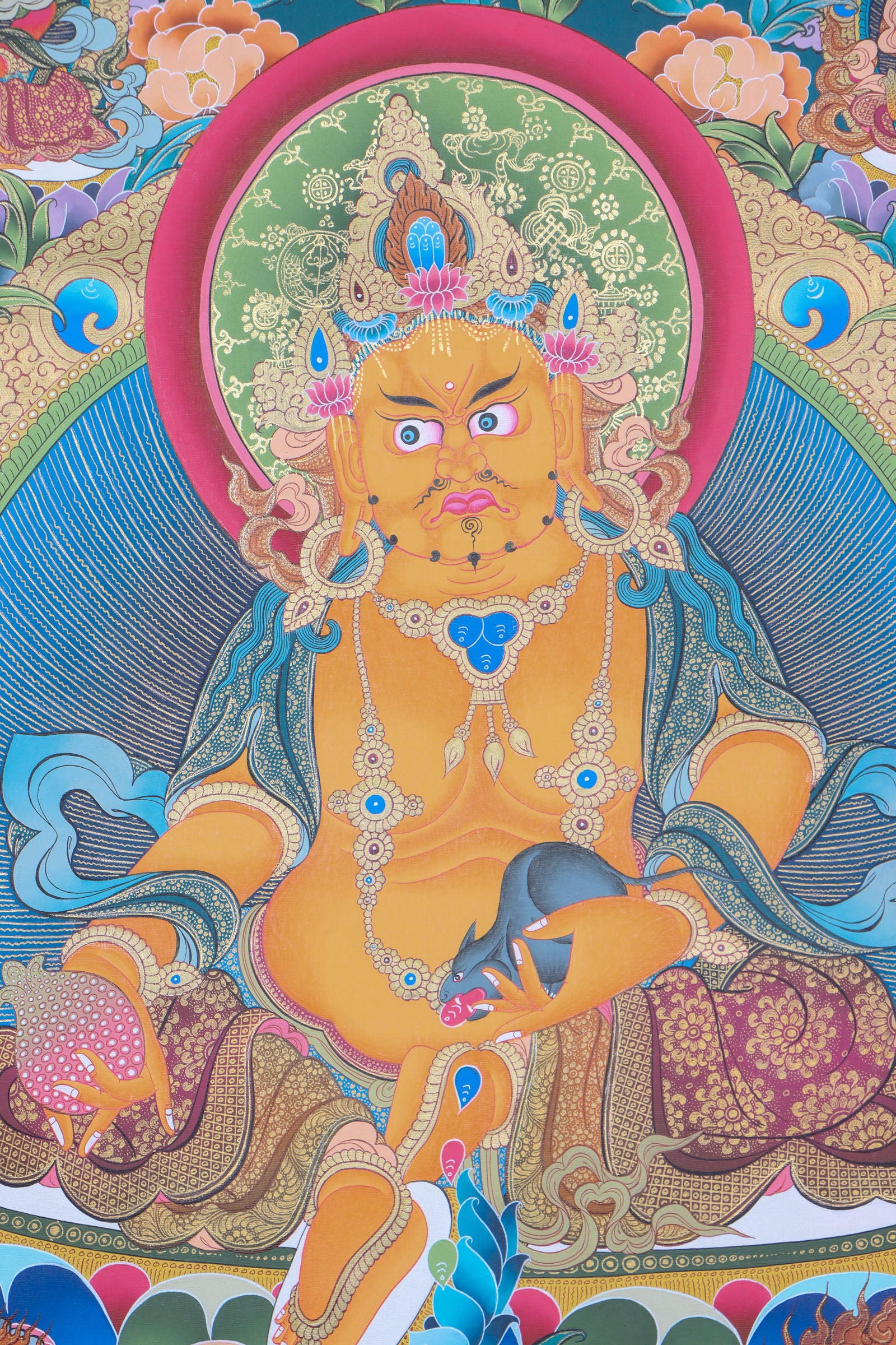 5 Zambalas Thangka Painting - Tibetan art