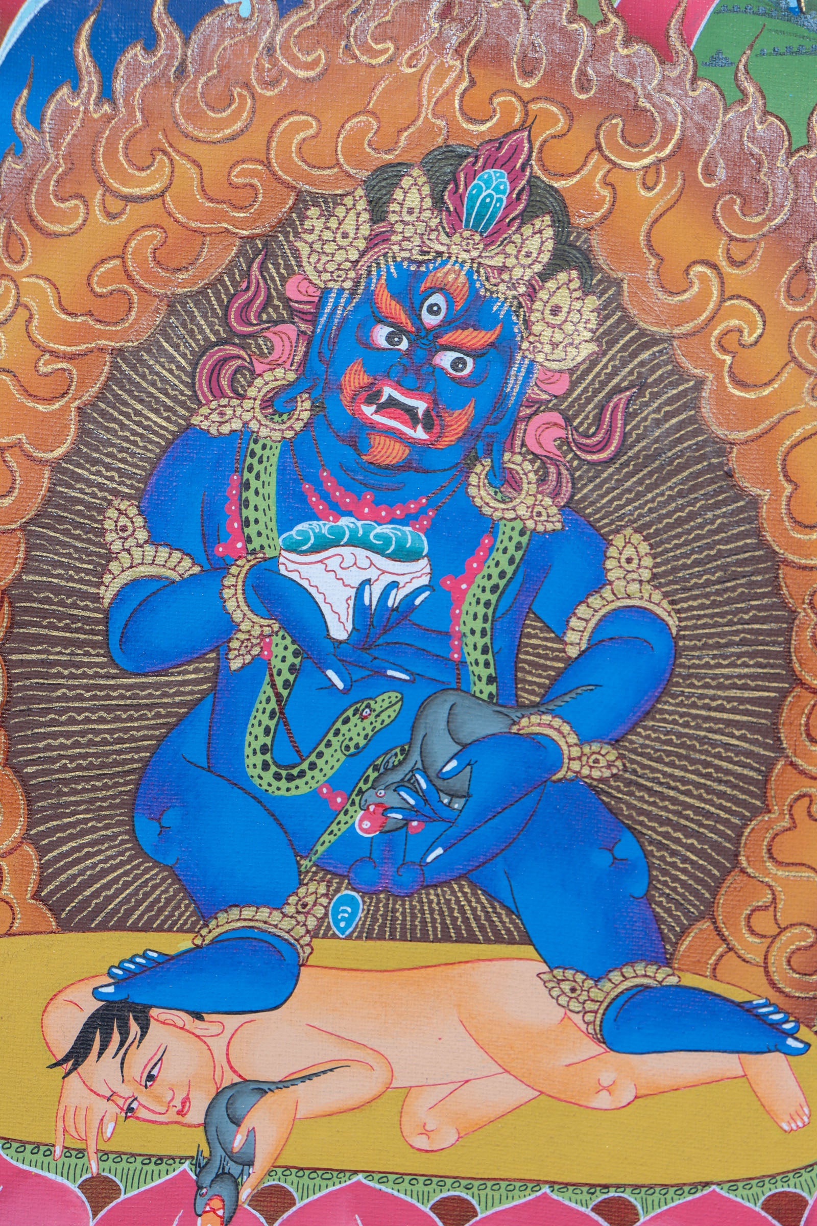 5 Zambalas Thangka Painting - Tibetan art