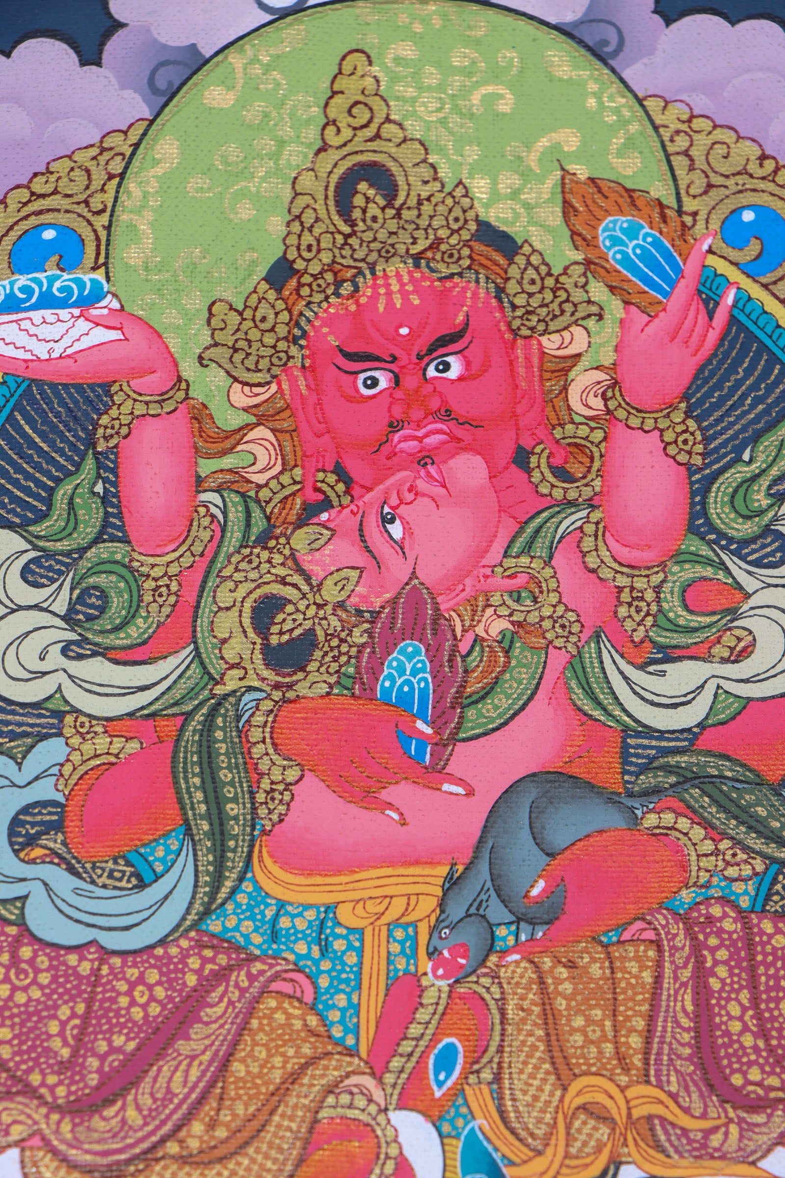 5 Zambalas Thangka Painting - Tibetan art
