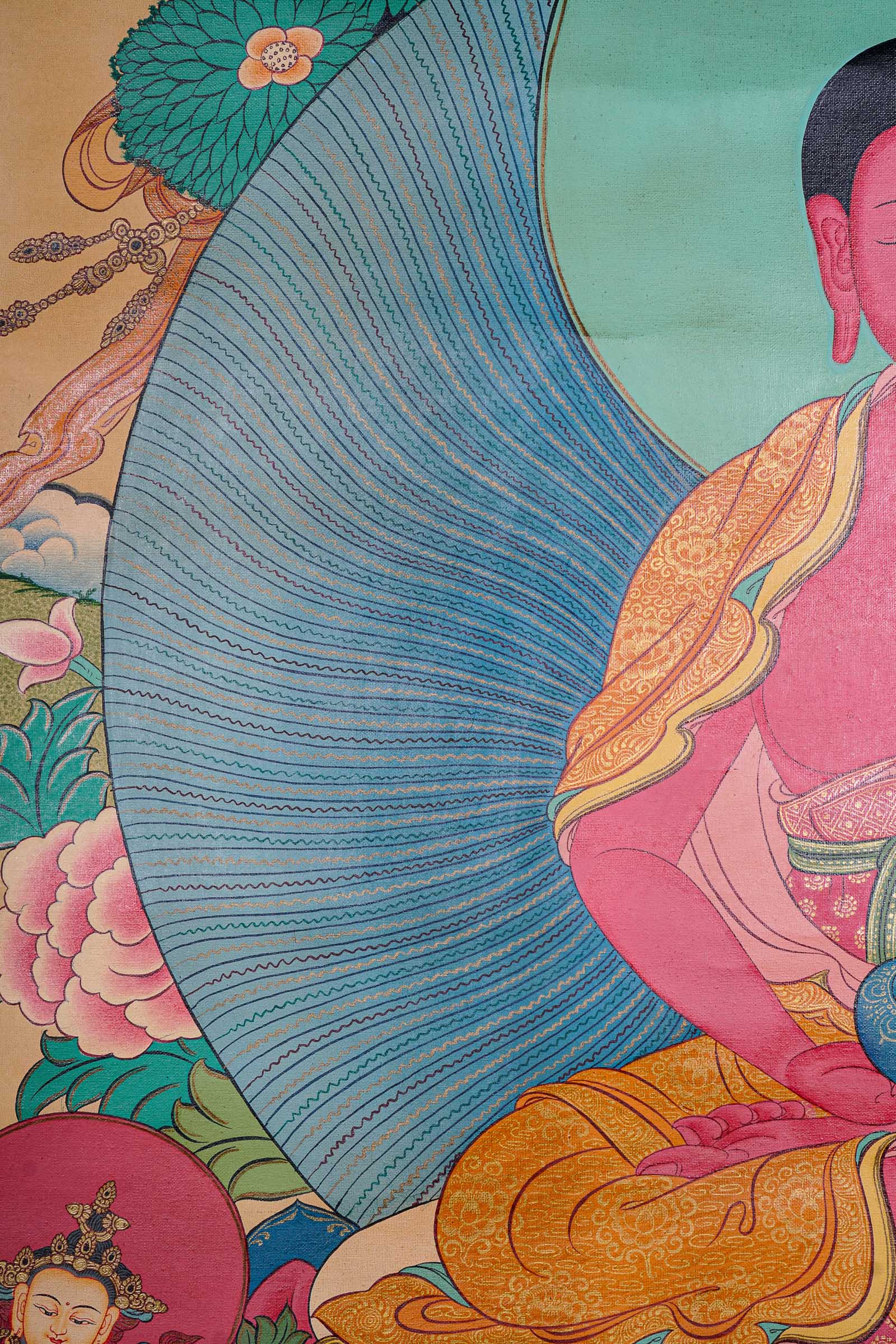 Antique Amitabha Buddha Thangka Painting