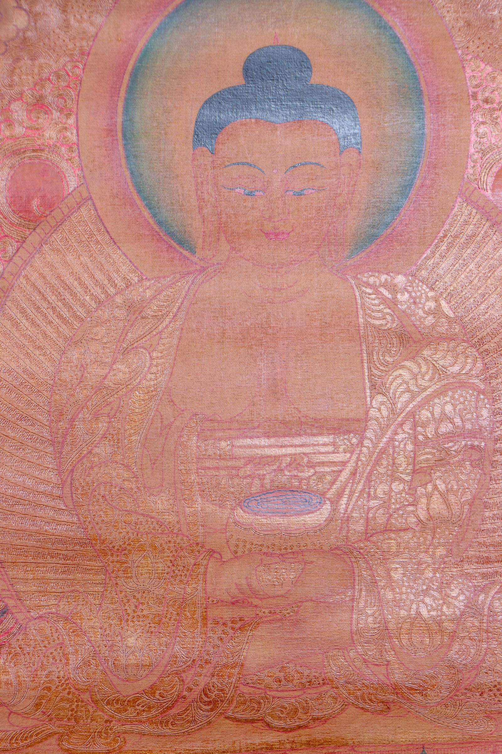 Amitabha Buddha Thangka Antique for enlightment.