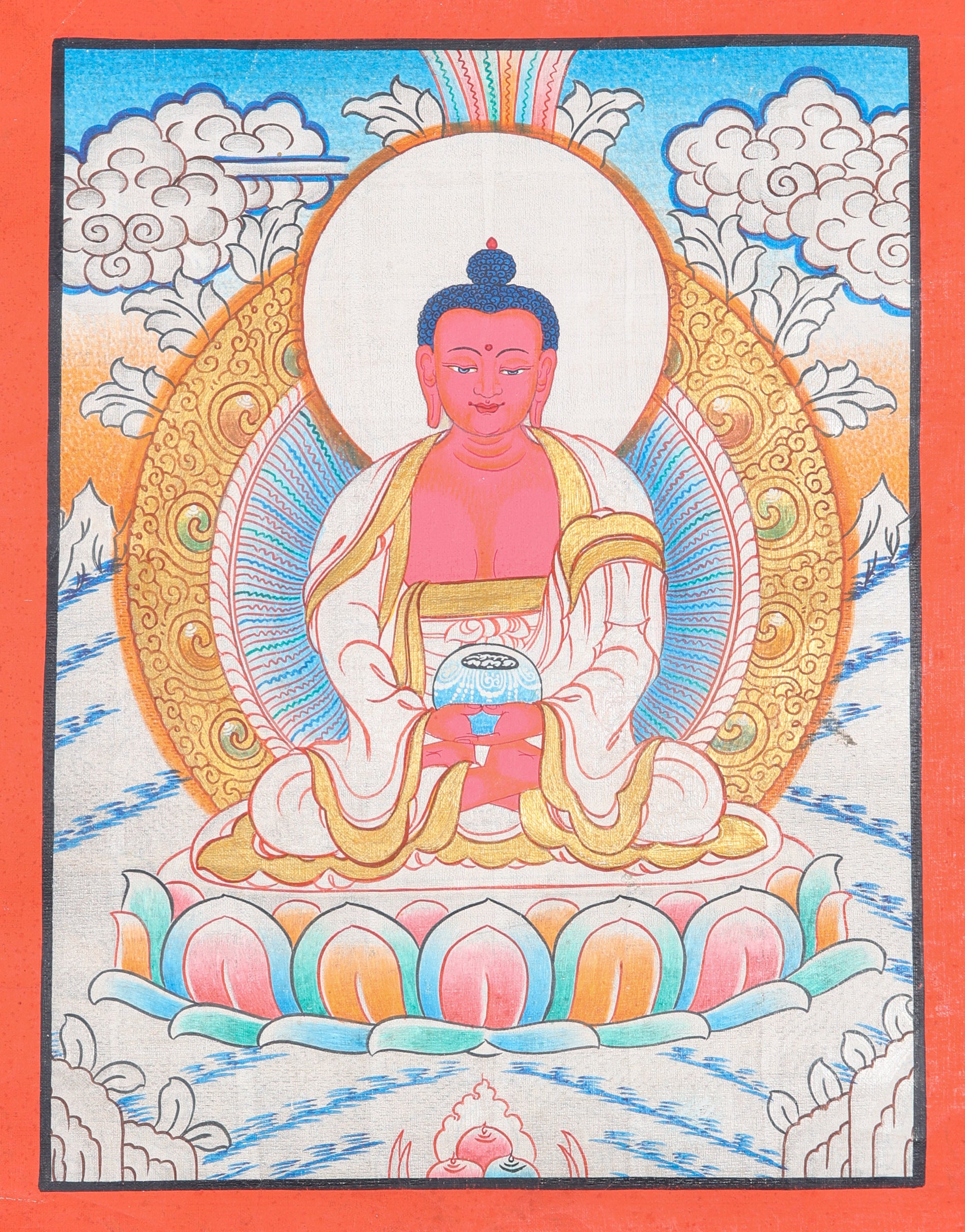 Amitabha Buddha Thangka Painting - Lucky Thanka