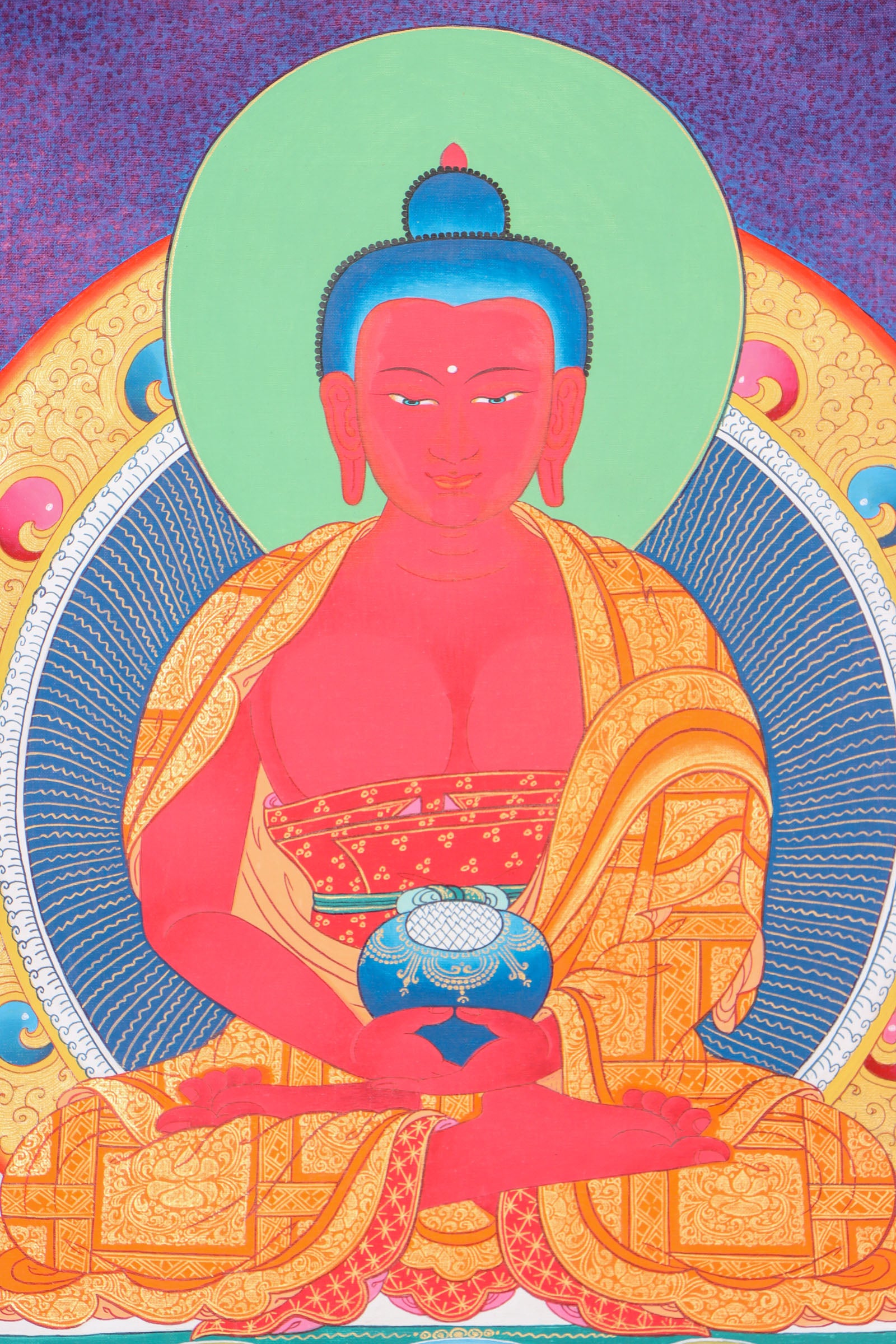 Amitabha Buddha Thangka for wall decor.