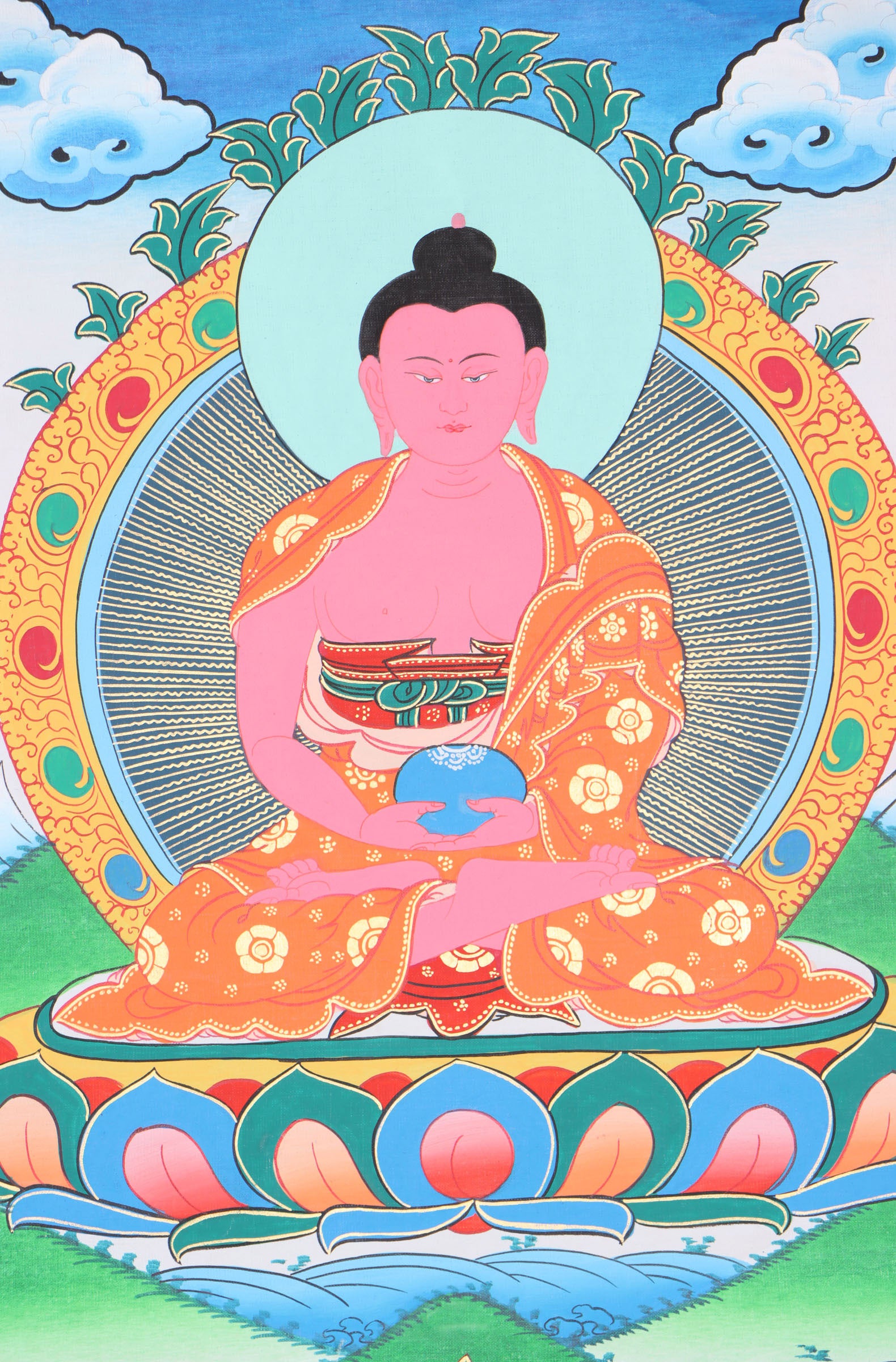 Amitabha Brocade Thangka Painting for wall Hanging decor.