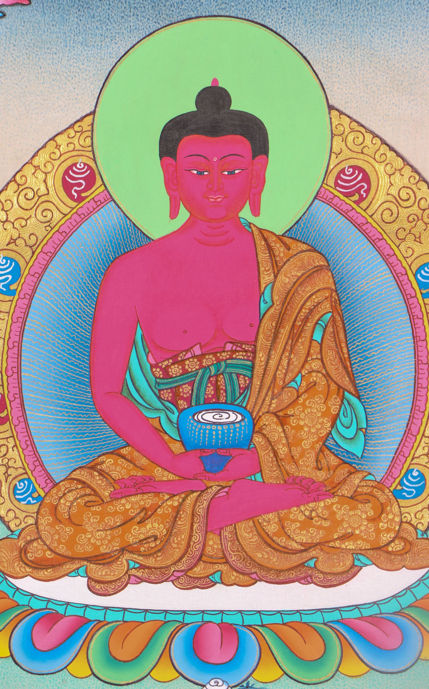 Amitabha Buddha Thangka Painting for wall decor.
