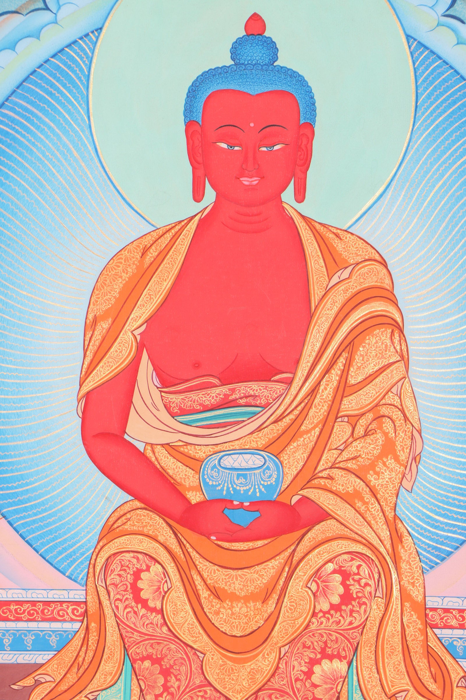Amitabha Buddha Thangka Painting for meditation.